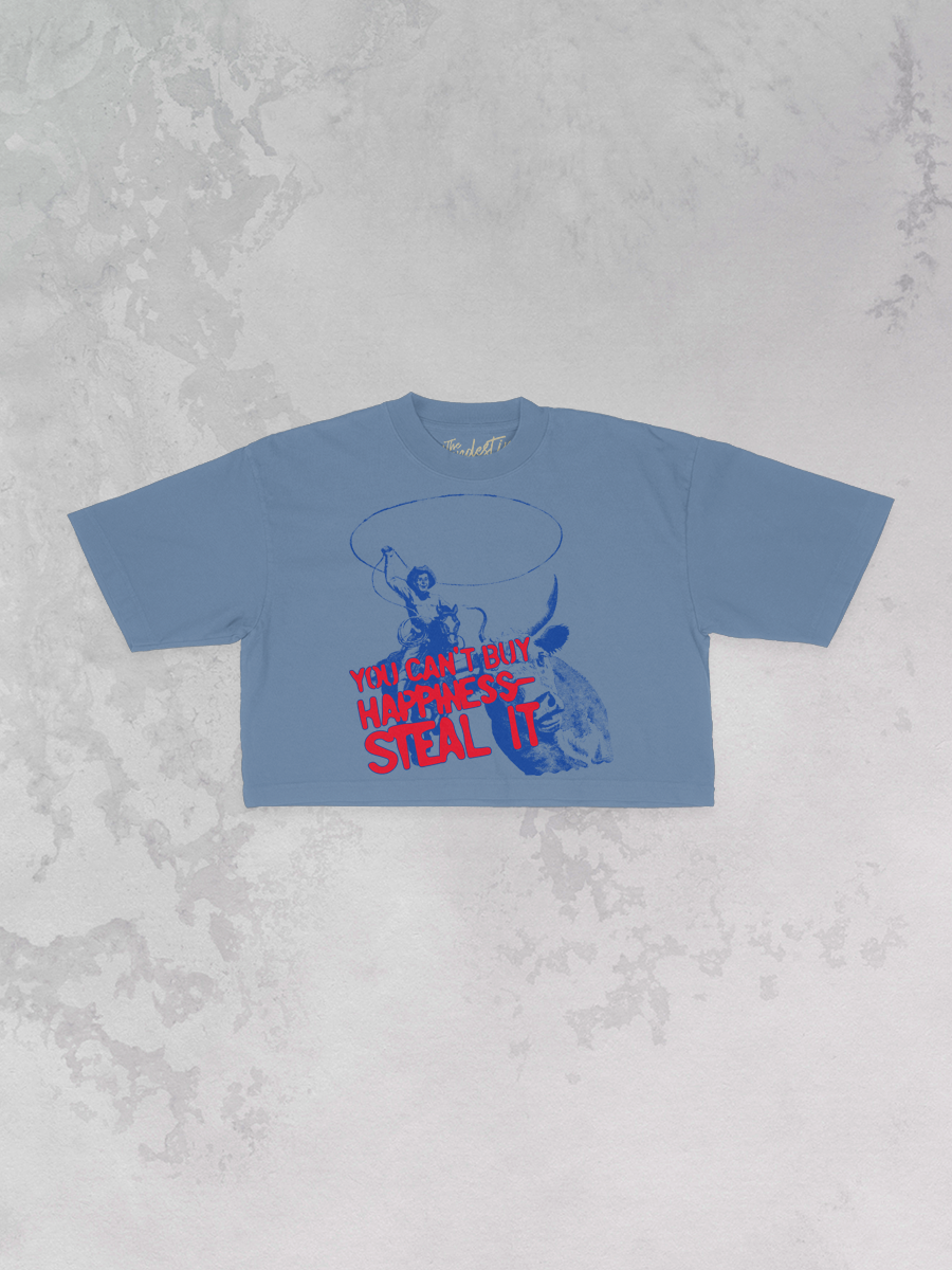 Underground Original Design: Can't Buy Happiness, Western Cropped TShirt