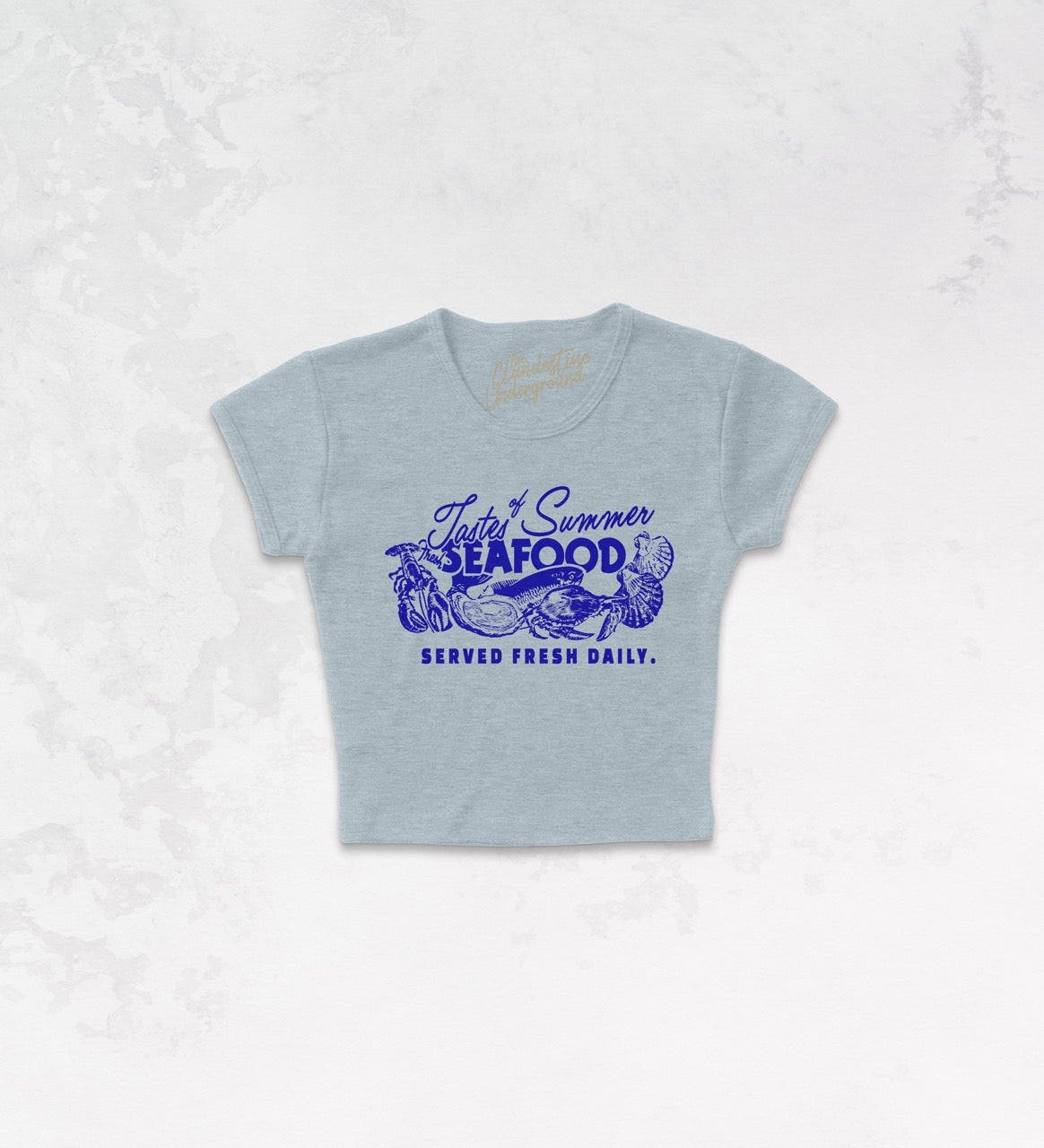 Underground Original Design: Tastes of Summer, Fresh Seafood Micro-Ribbed Baby Tee