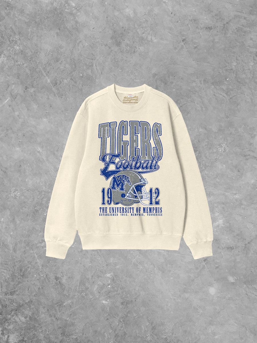 Underground Original Design: Memphis Tigers Football Boxy Cotton 90's Sweatshirt