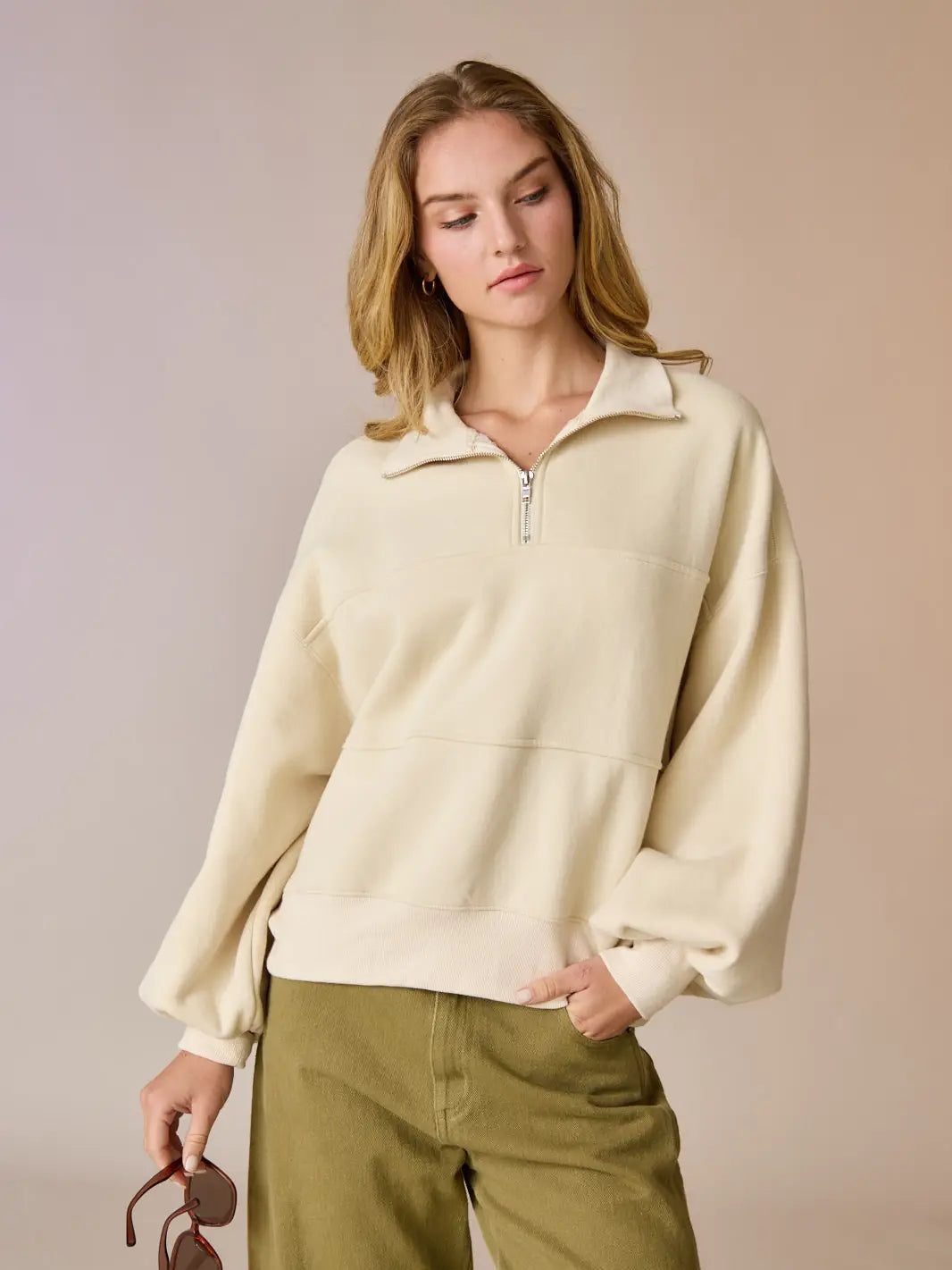 Valerie Half-Zip Oversized Pullover