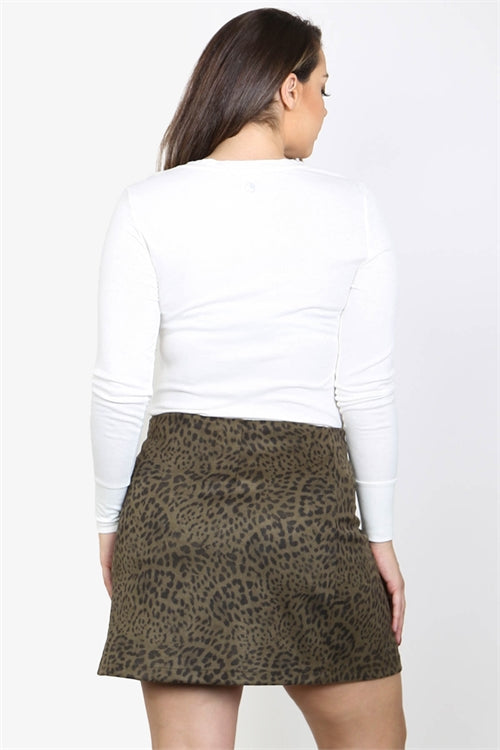 Olivia Leopard Print Skirt | Curvy