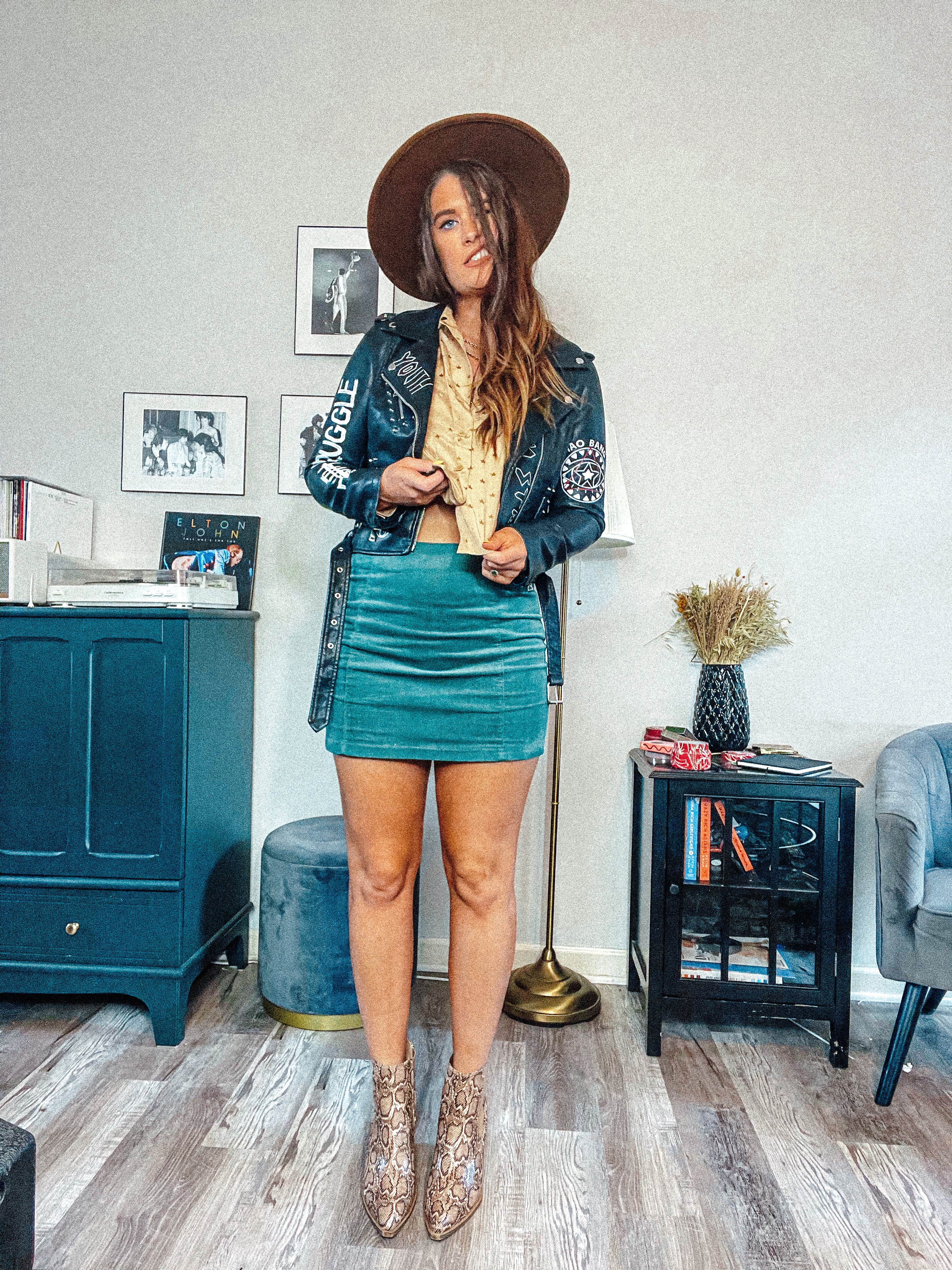 Emerald Eyes Cord Mini Skirt