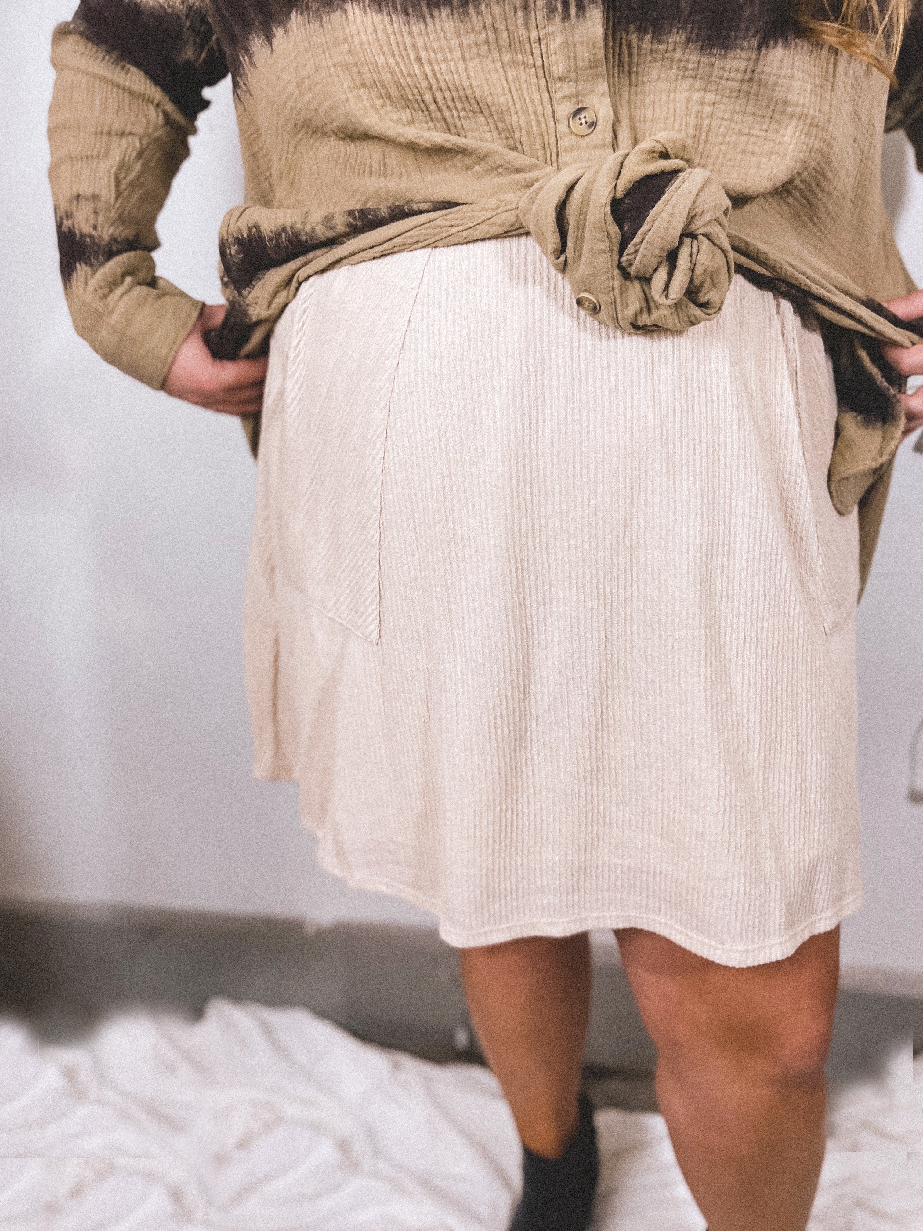 Ribbed High Waist Skirt | Curvy