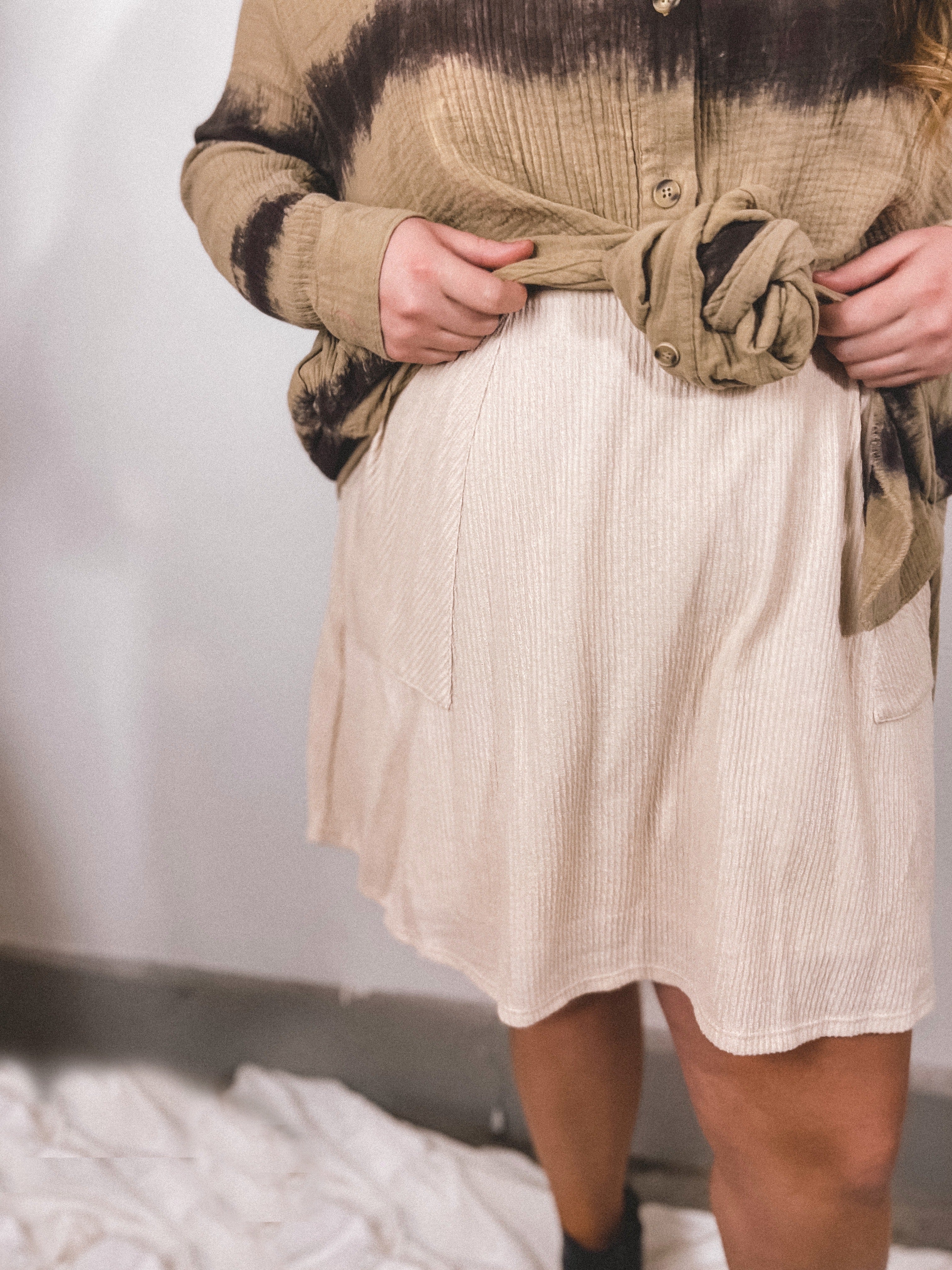 Ribbed High Waist Skirt | Curvy