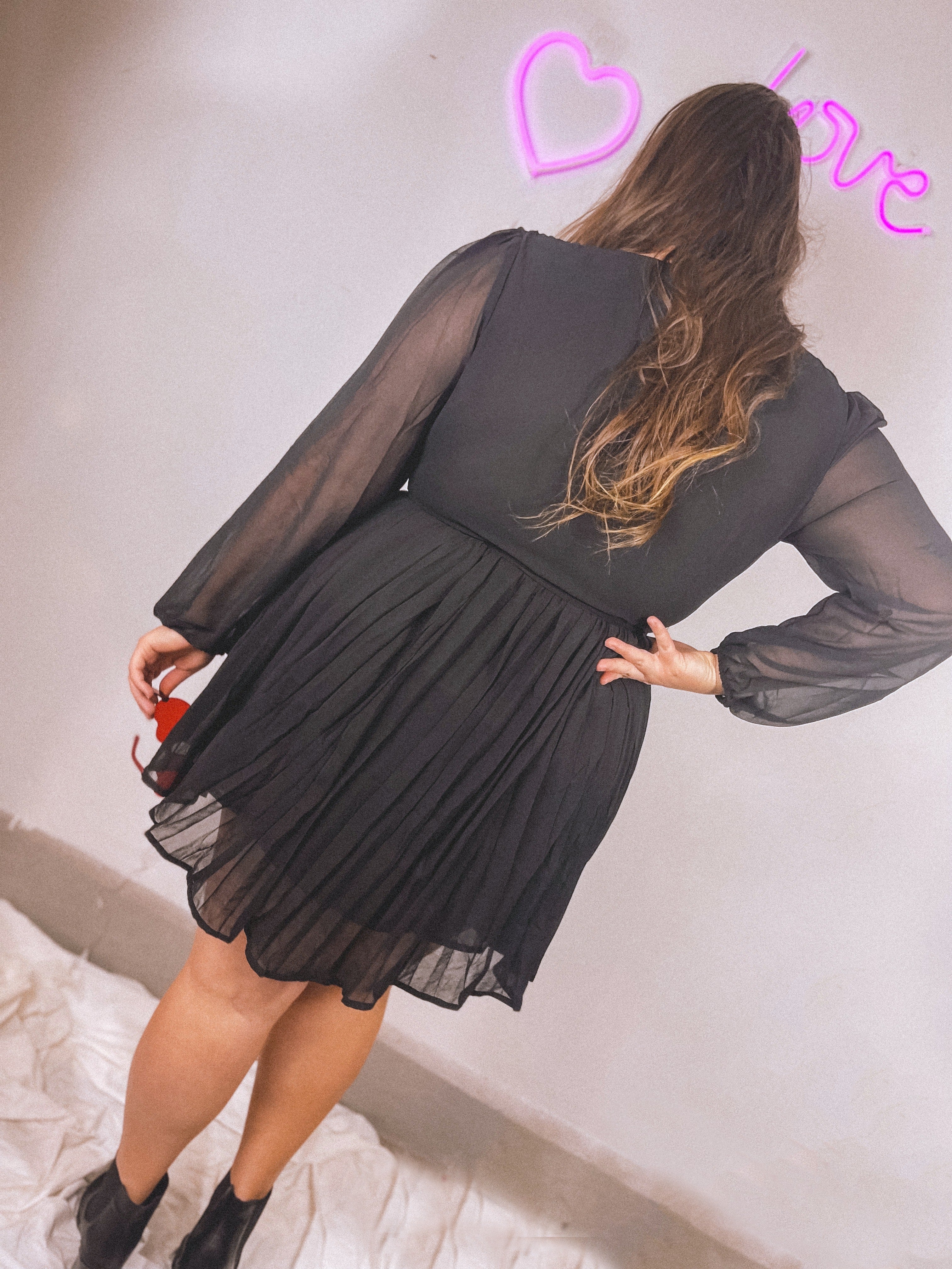 Long Sleeve Wrap Dress | Curvy