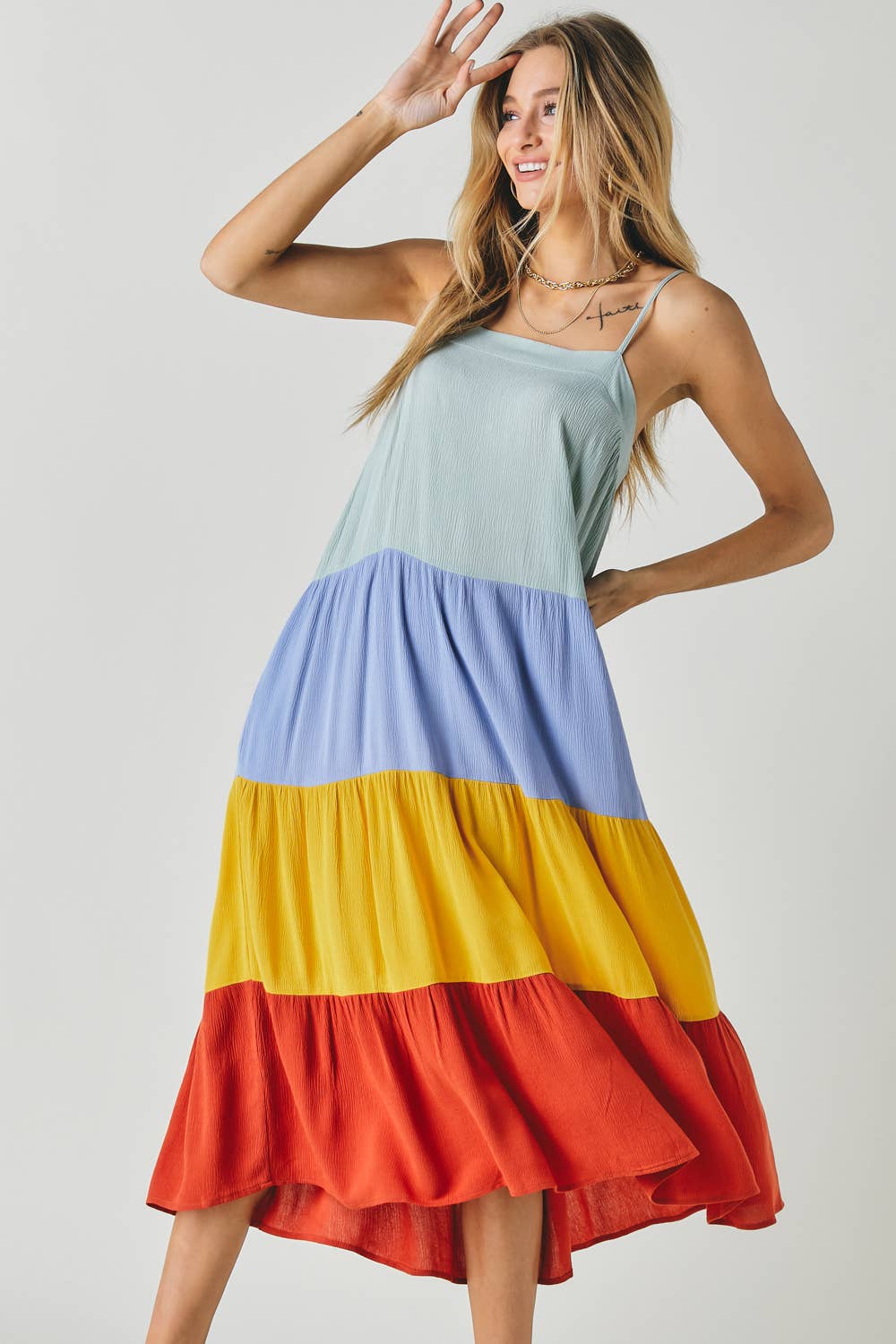 Color Block Midi Dress
