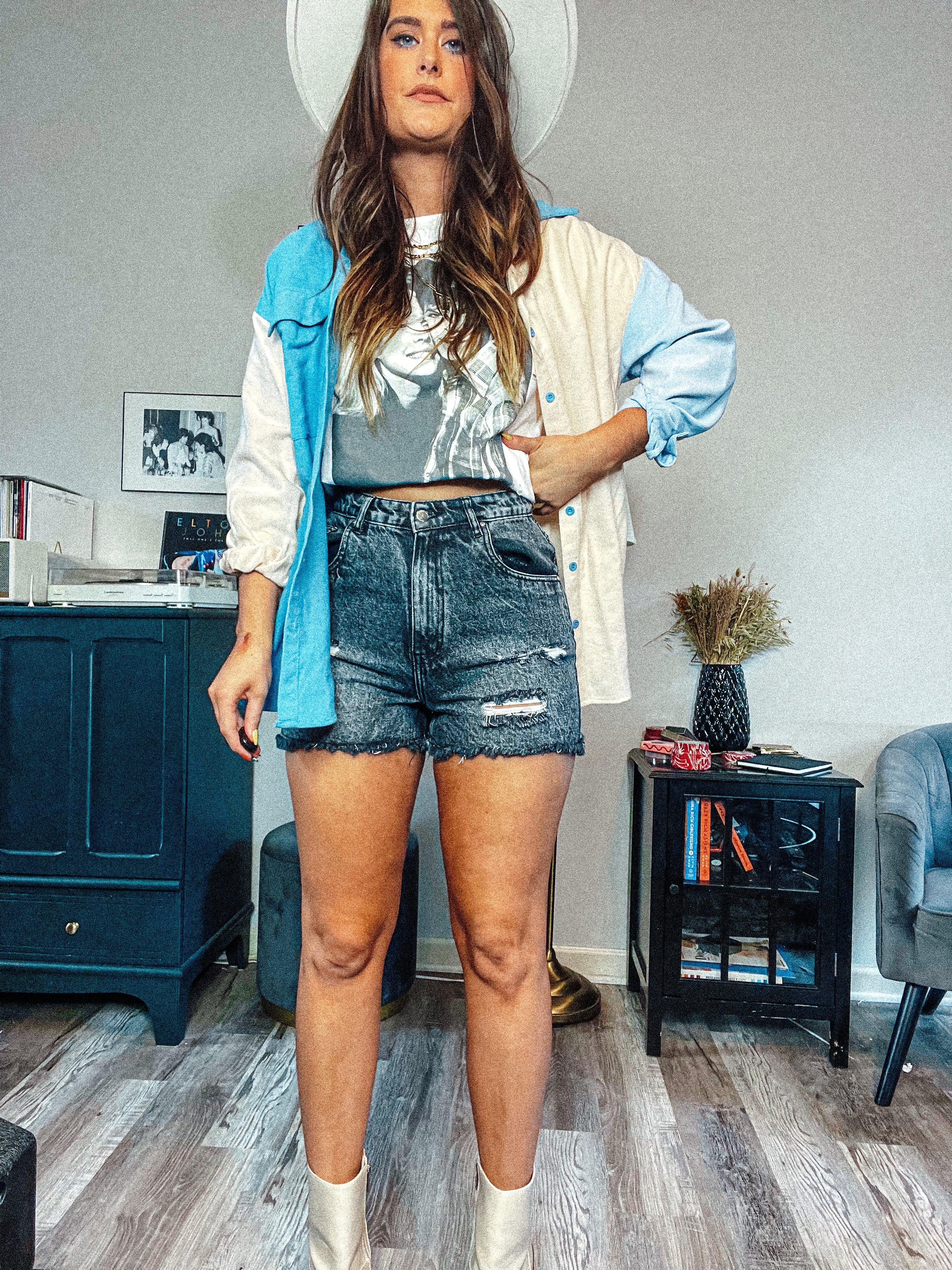 Color Block Corduroy Shirt