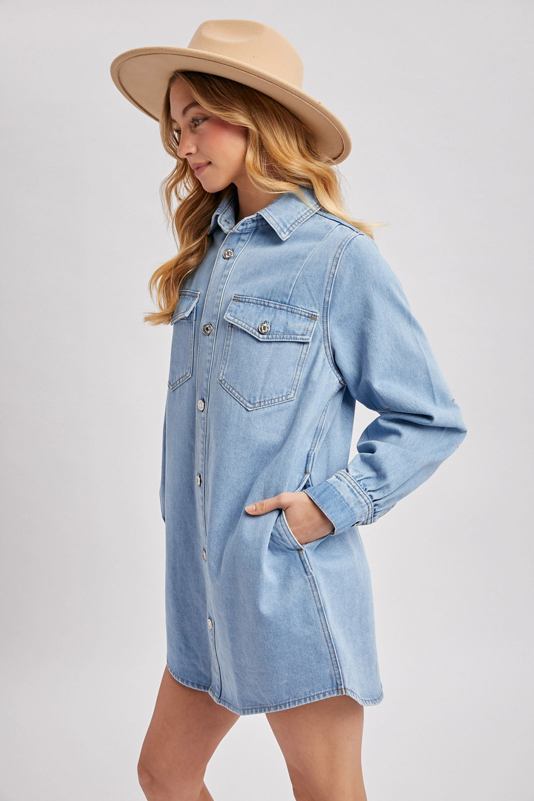 Denim Button Down Shirt Dress