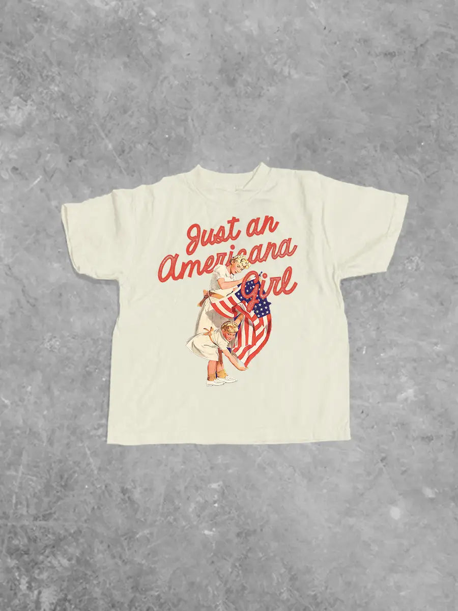 Underground Original Design: * KIDS * Just An Americana Girl, Kids Boxy T-Shirt