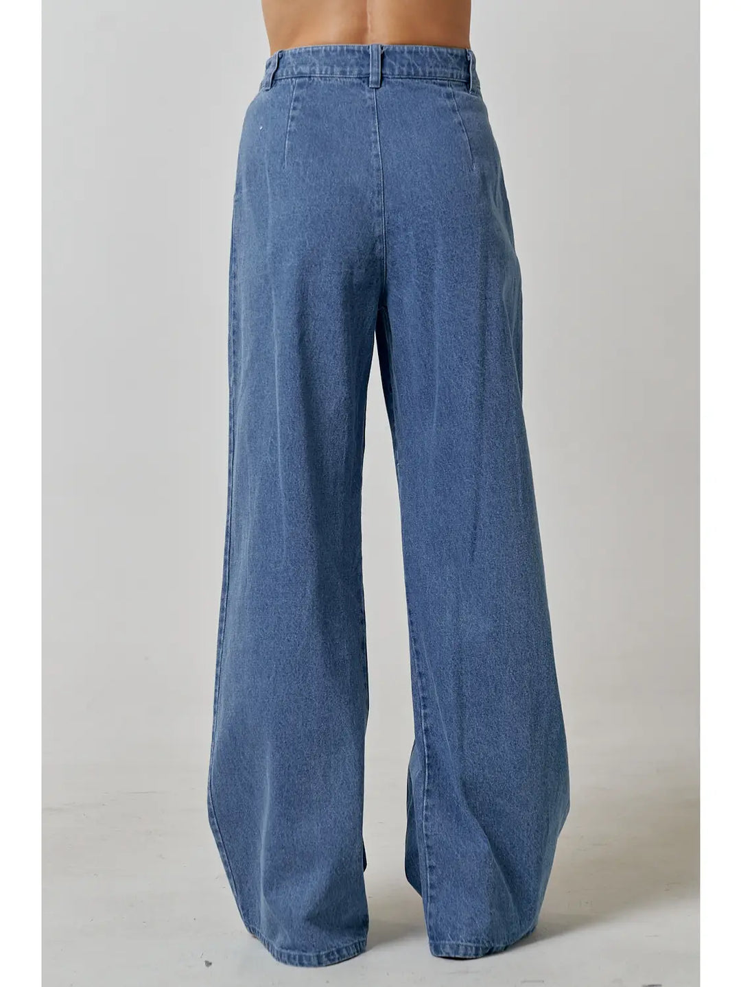 70's Pleated Wide Leg Jeans