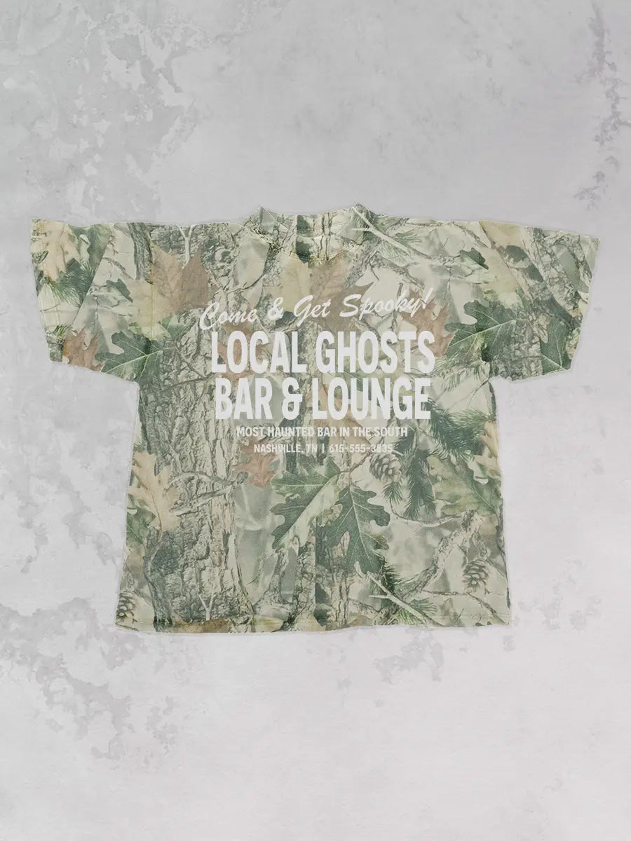Underground Original Design: CAMO Local Ghosts Bar & Lounge Boxy Cotton TShirt