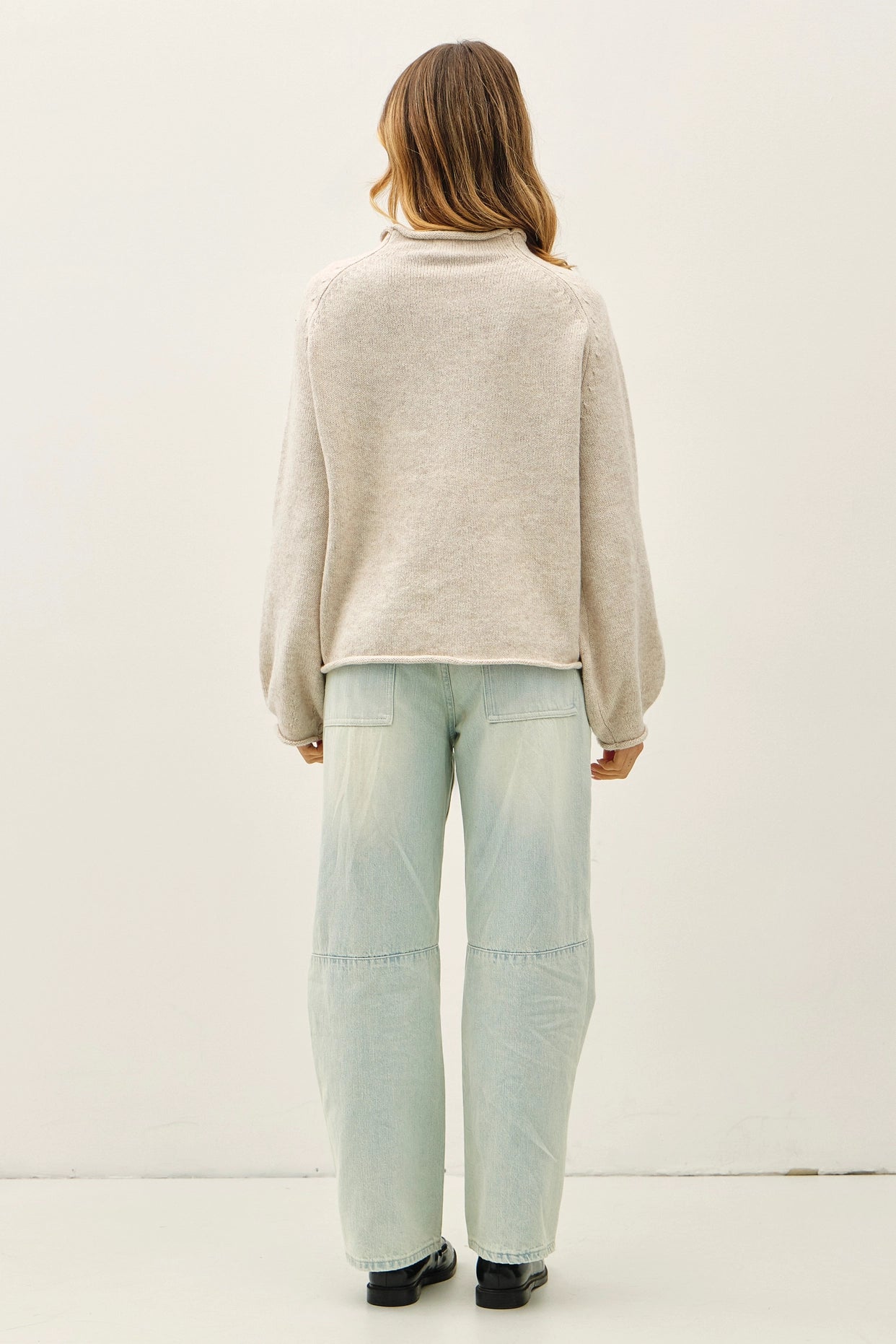 Duck Motif Roll Neck Knit Sweater