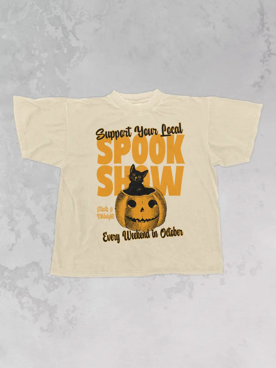 Underground Original Design: Support Your Local Spook Show, Halloween Oversized TShirt