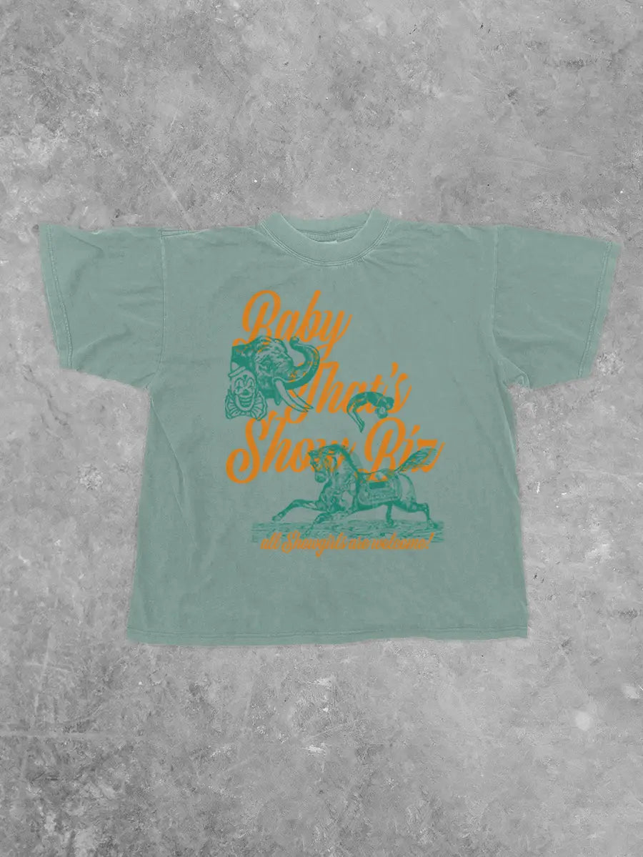 Underground Original Design: Baby, That's Show Biz, Showgirl Boxy Cotton T-Shirt