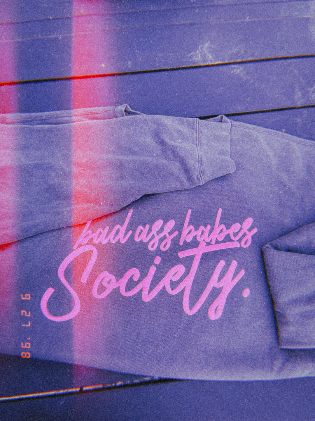 Underground Original Design: Bad Ass Babes Society, Puff Print Oversized Vintage Sweatshirt