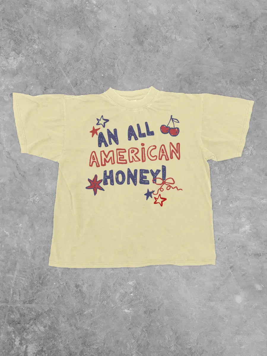 All American Honey, Summer BC Boxy Cotton T-Shirt