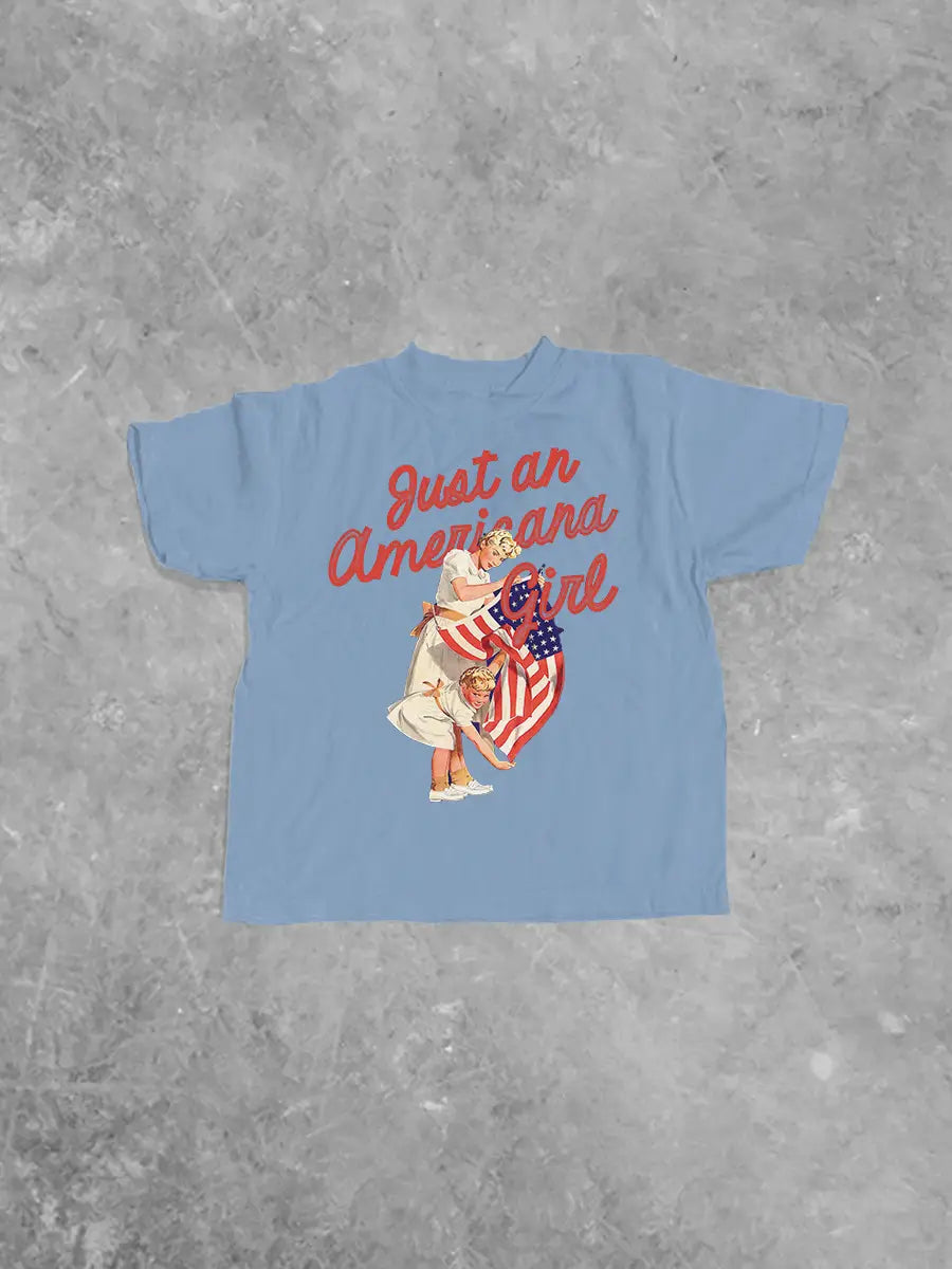 Underground Original Design: * KIDS * Just An Americana Girl, Kids Boxy T-Shirt