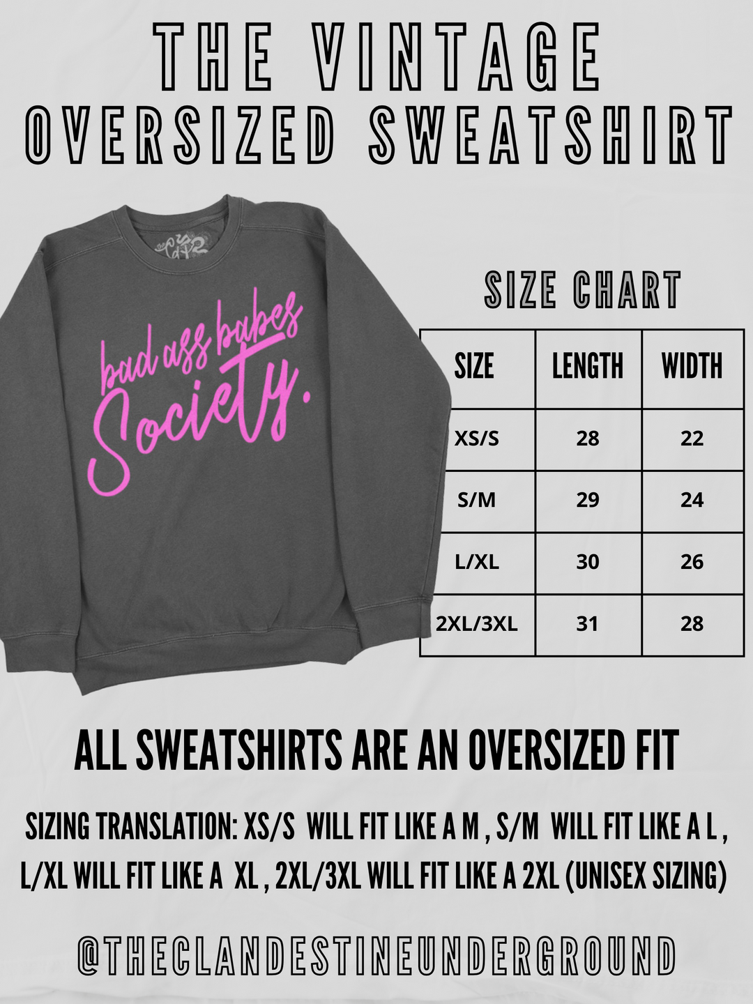Underground Original Design: Krampus Band Poster Oversized Sweatshirt