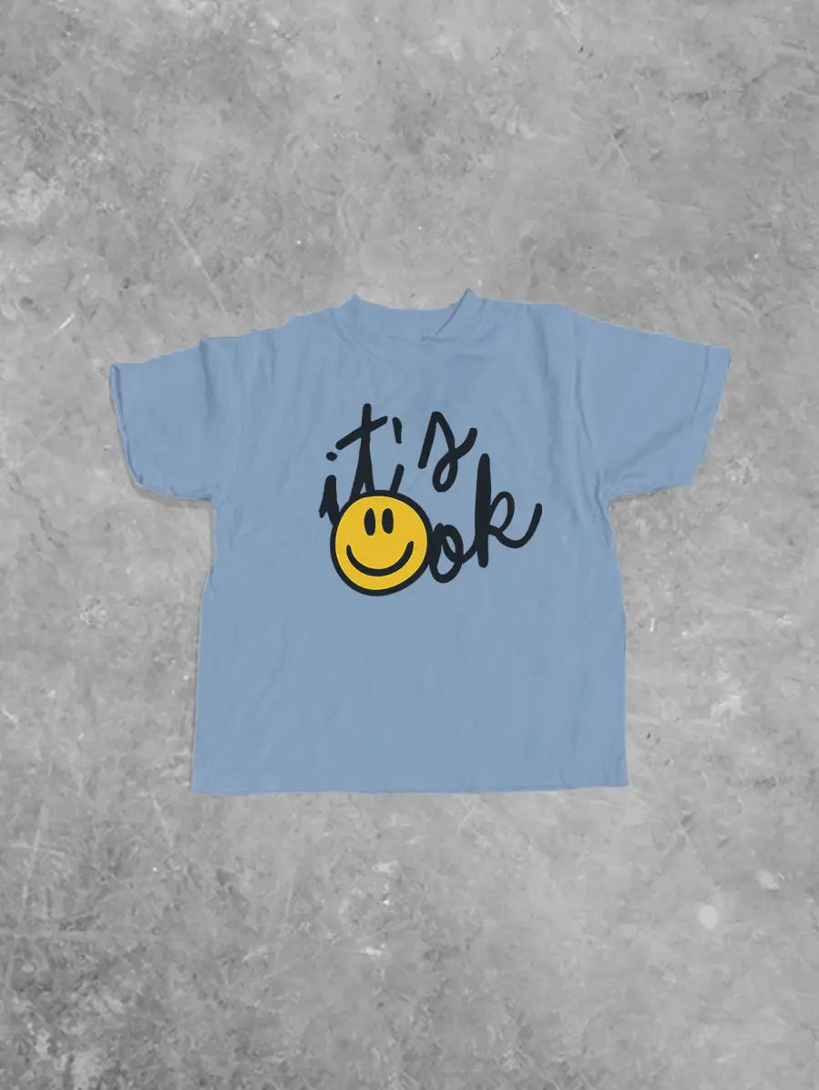* KIDS * It's Ok Smile Boxy Cotton Kids T-Shirt