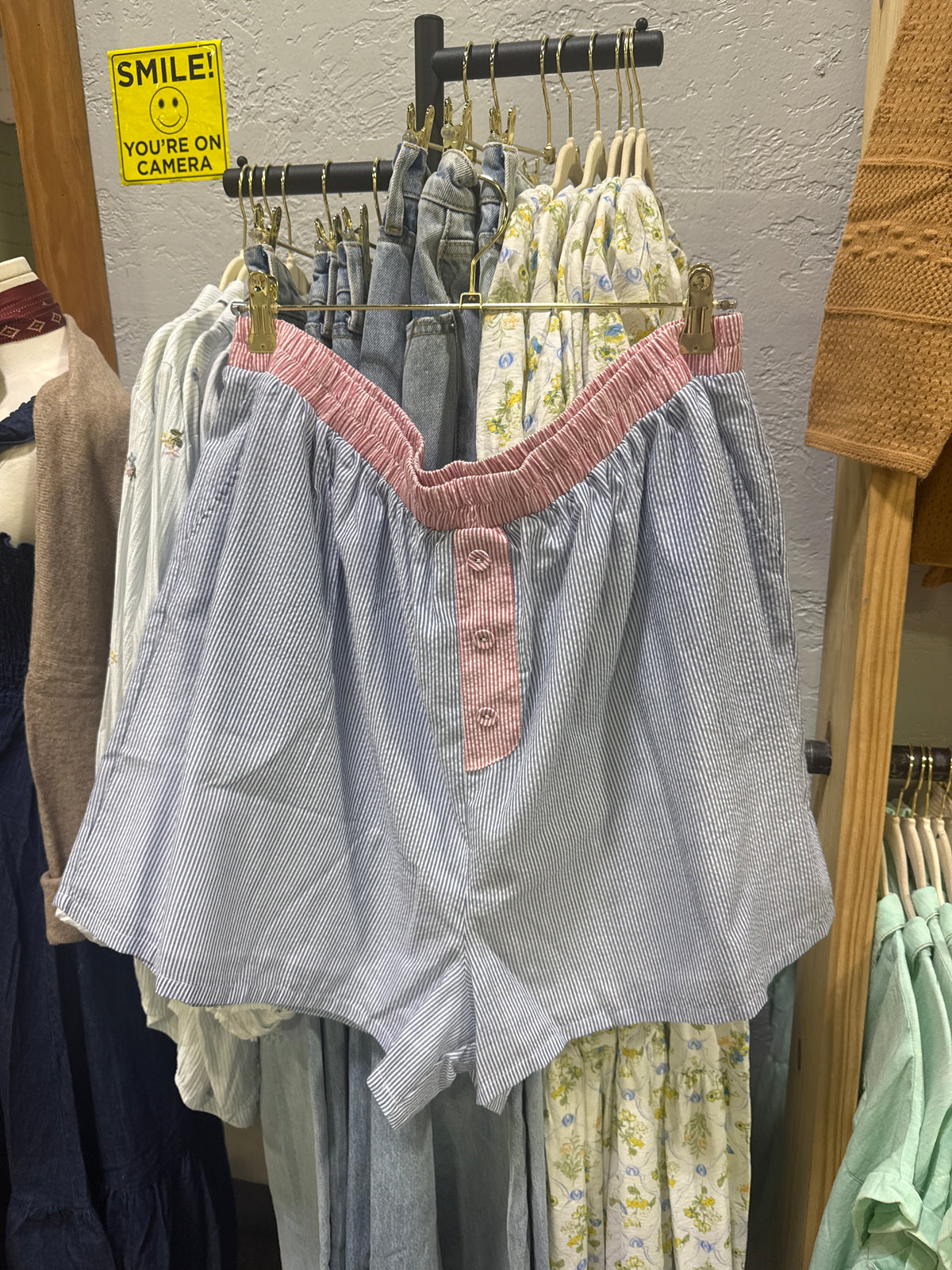 Blue Striped Boxer Shorts | Curvy