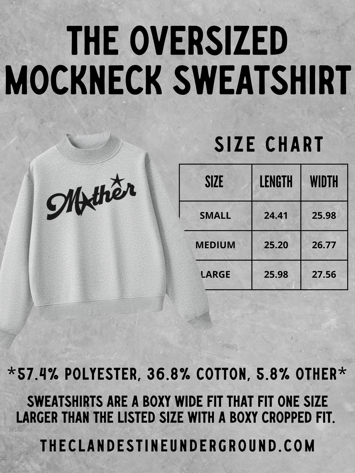 Mother!, Orange Star Detail Boxy Mockneck Sweatshirt