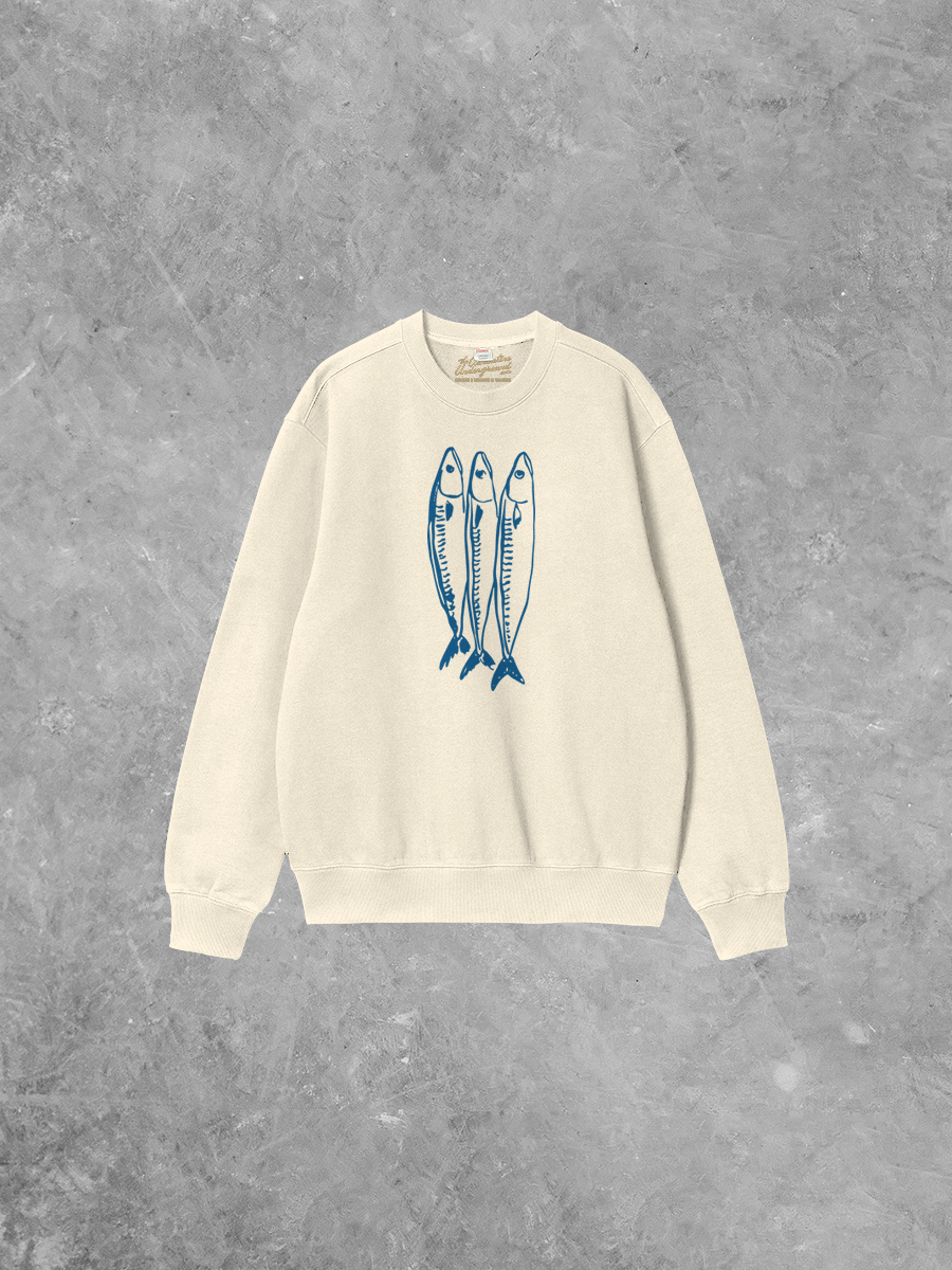 Underground Original Design: Three Little Fish Boxy Cotton Sweatshirt
