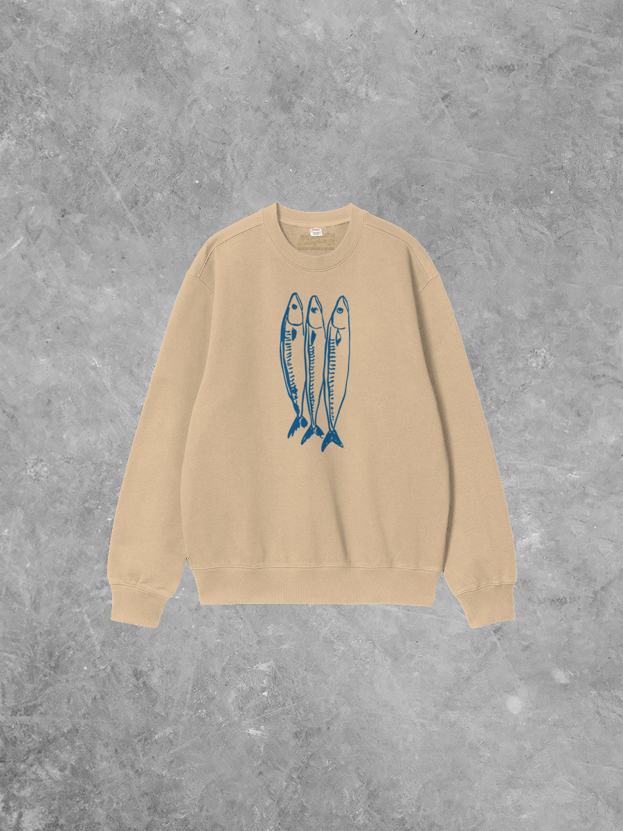 Underground Original Design: Three Little Fish Boxy Cotton Sweatshirt