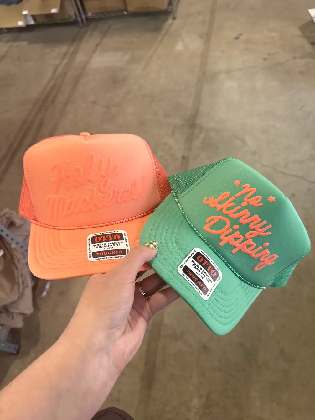 Holy Mackerel!, (Coral) PUFF Trucker Hat