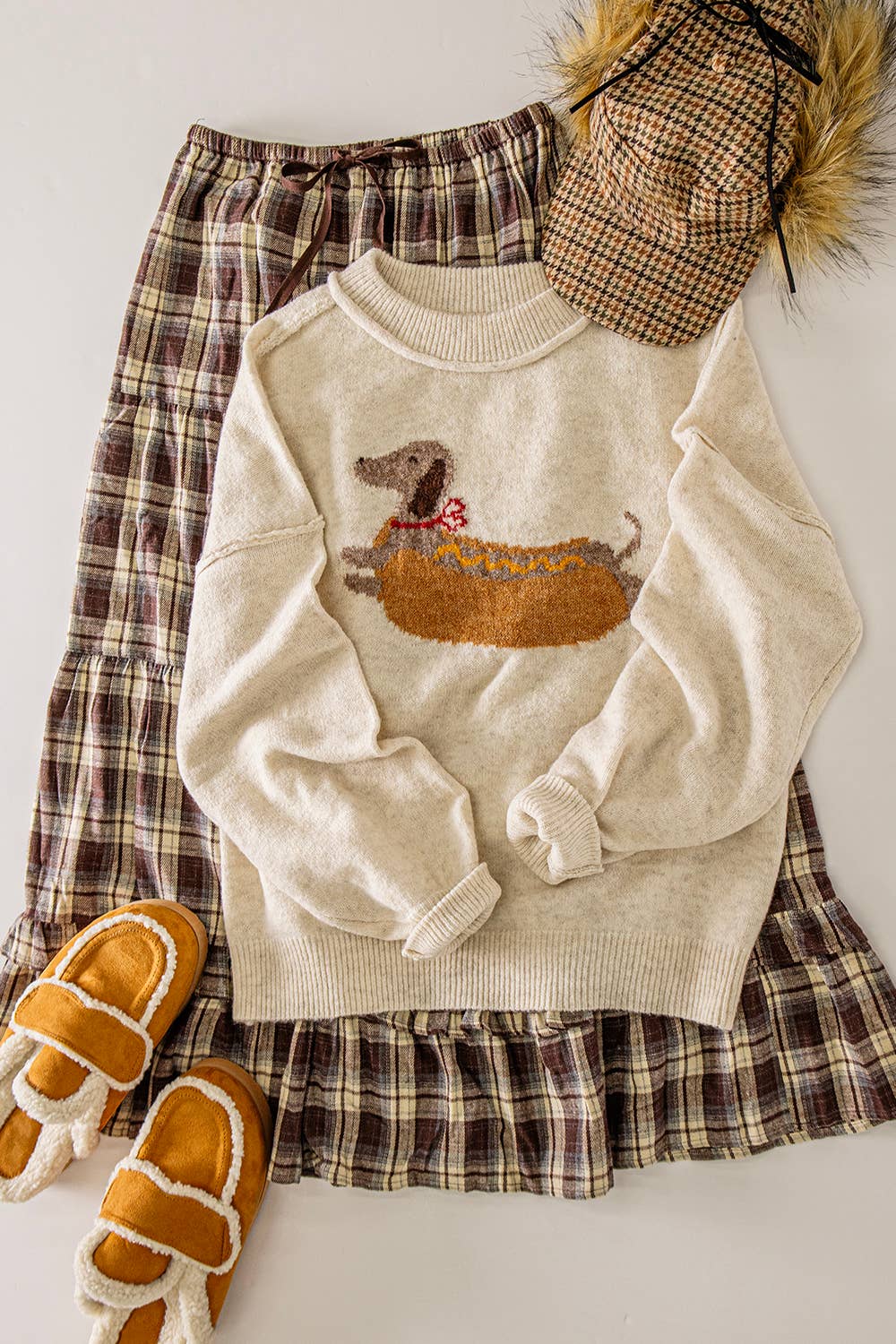 Hot Dog Dachshund Graphic Sweater