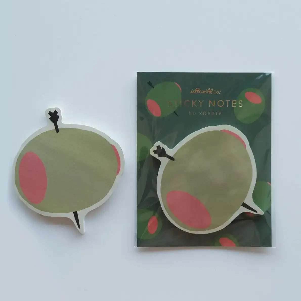 Olive, Die-Cut Sticky Notepads