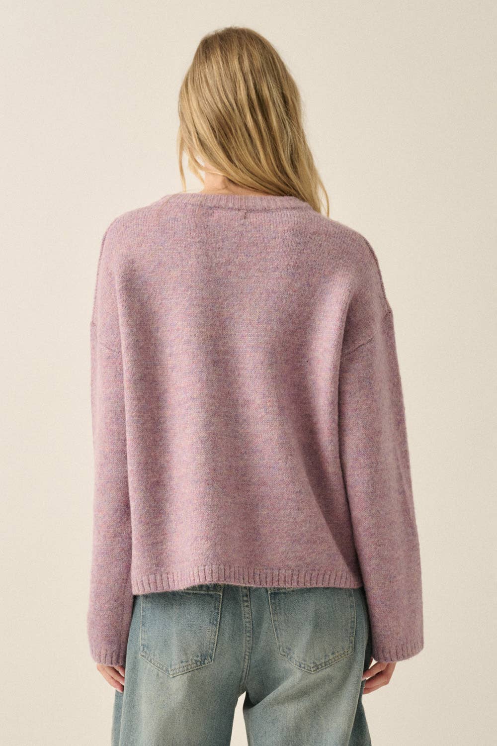 Pug Dog Solid Knit Relaxed-Fit Sweater