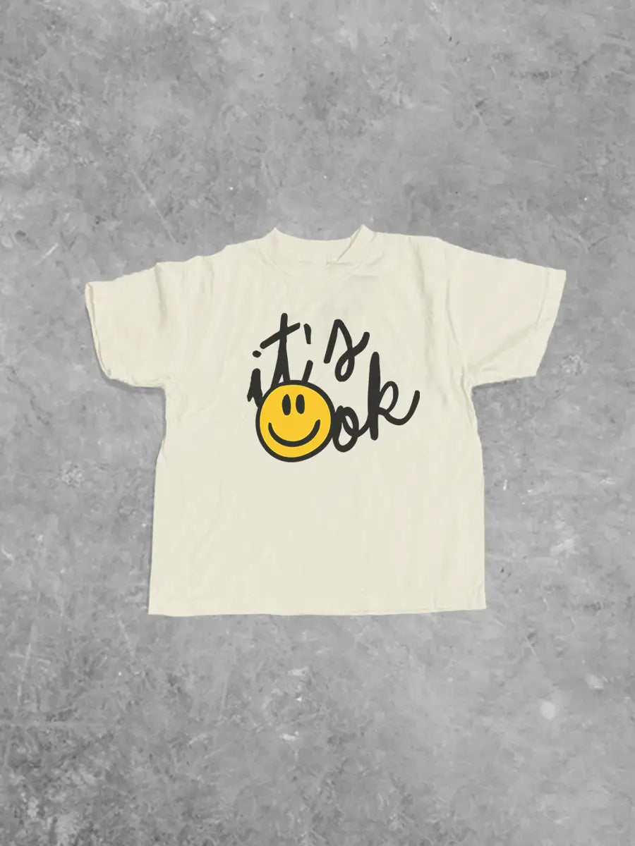 * KIDS * It's Ok Smile Boxy Cotton Kids T-Shirt