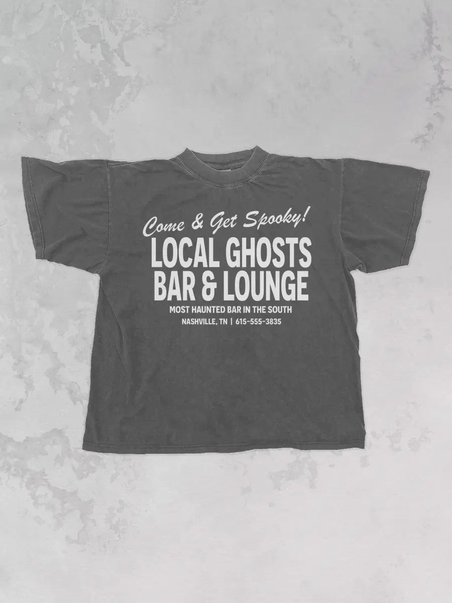 Underground Original Design: Local Ghosts Bar & Lounge Boxy Cotton TShirt
