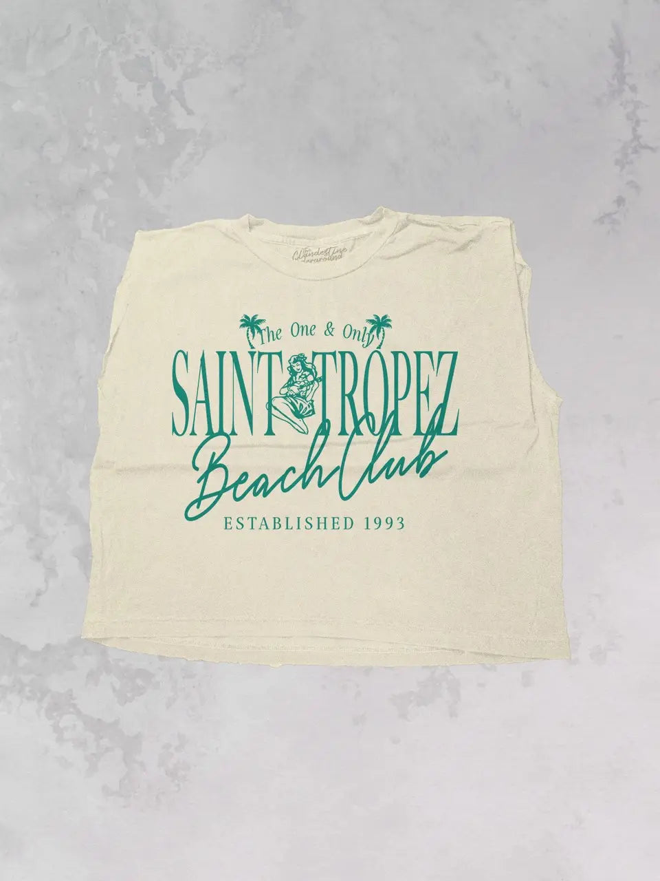 Saint Tropez Beach Club Vintage Cropped Muscle Tank