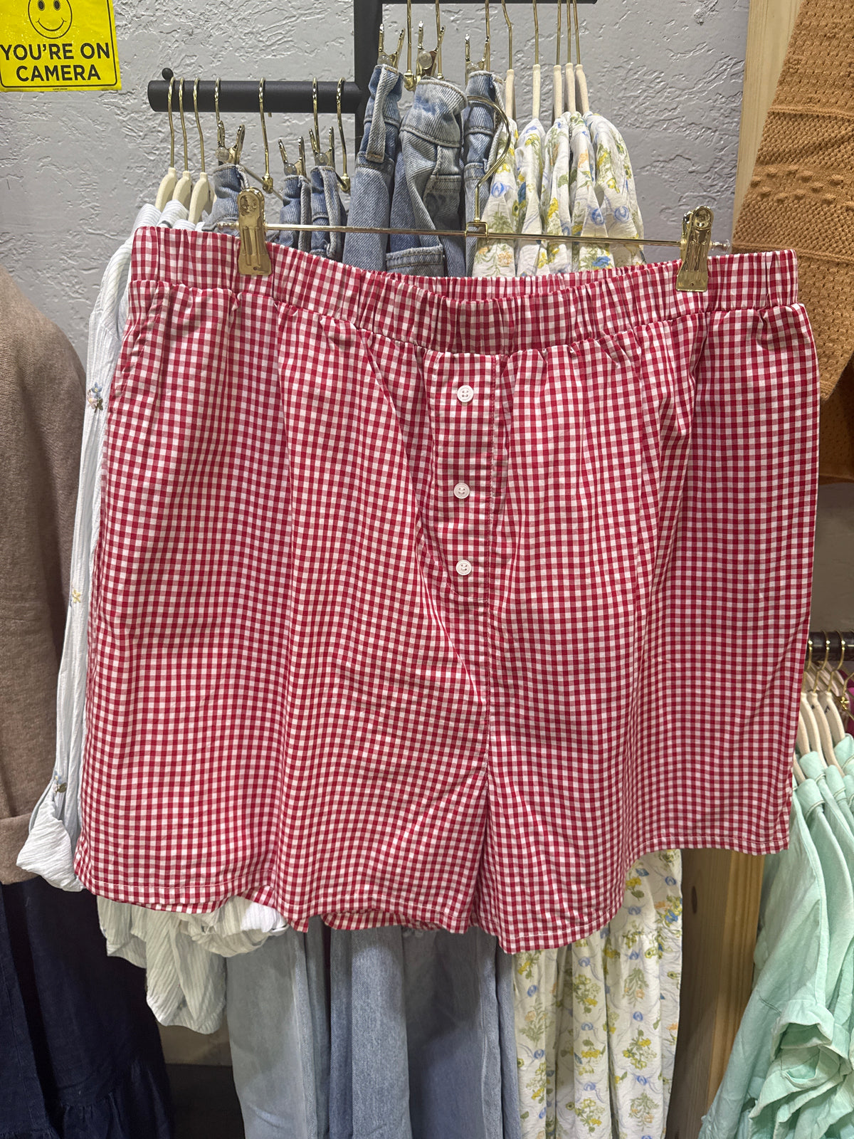 Red Gingham Boxer Shorts | Curvy