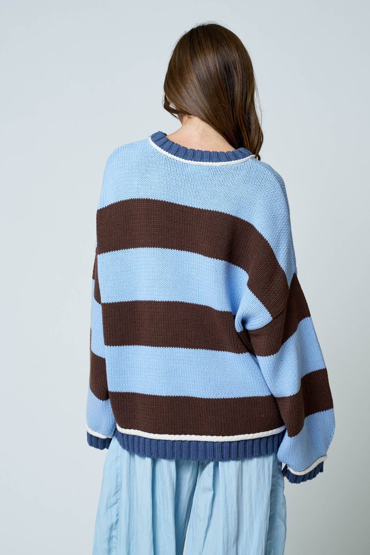 Oversized Striped Crewneck Sweater