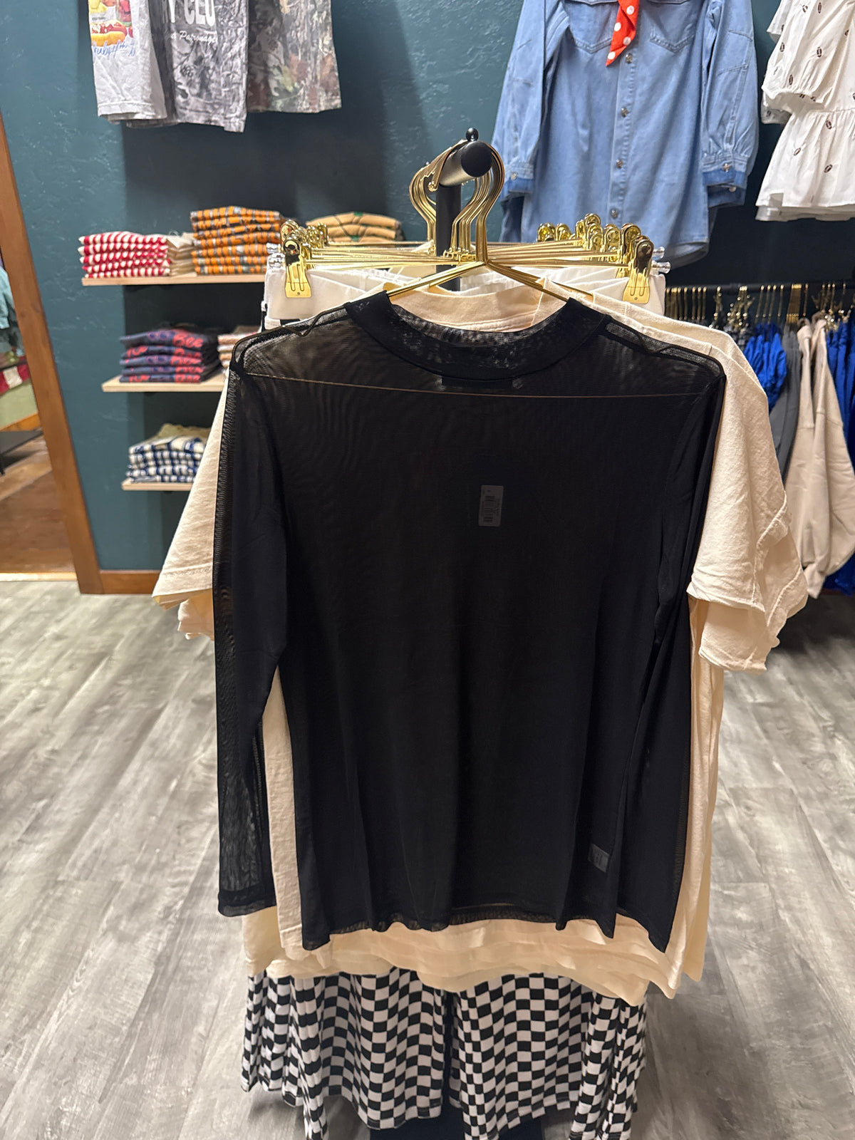 Black Sheer Mesh Top