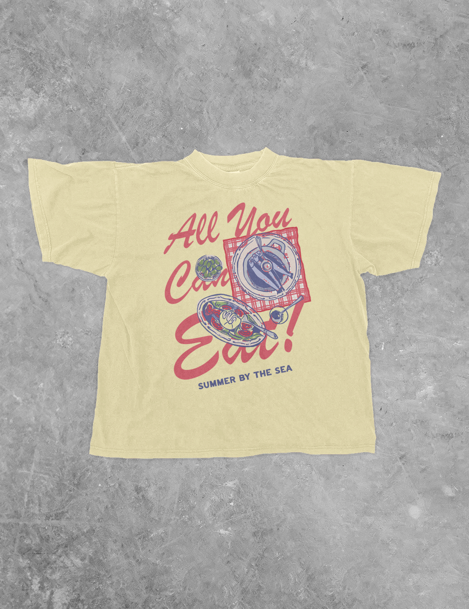 All You Can Eat,  Summer BC Boxy Cotton T-Shirt
