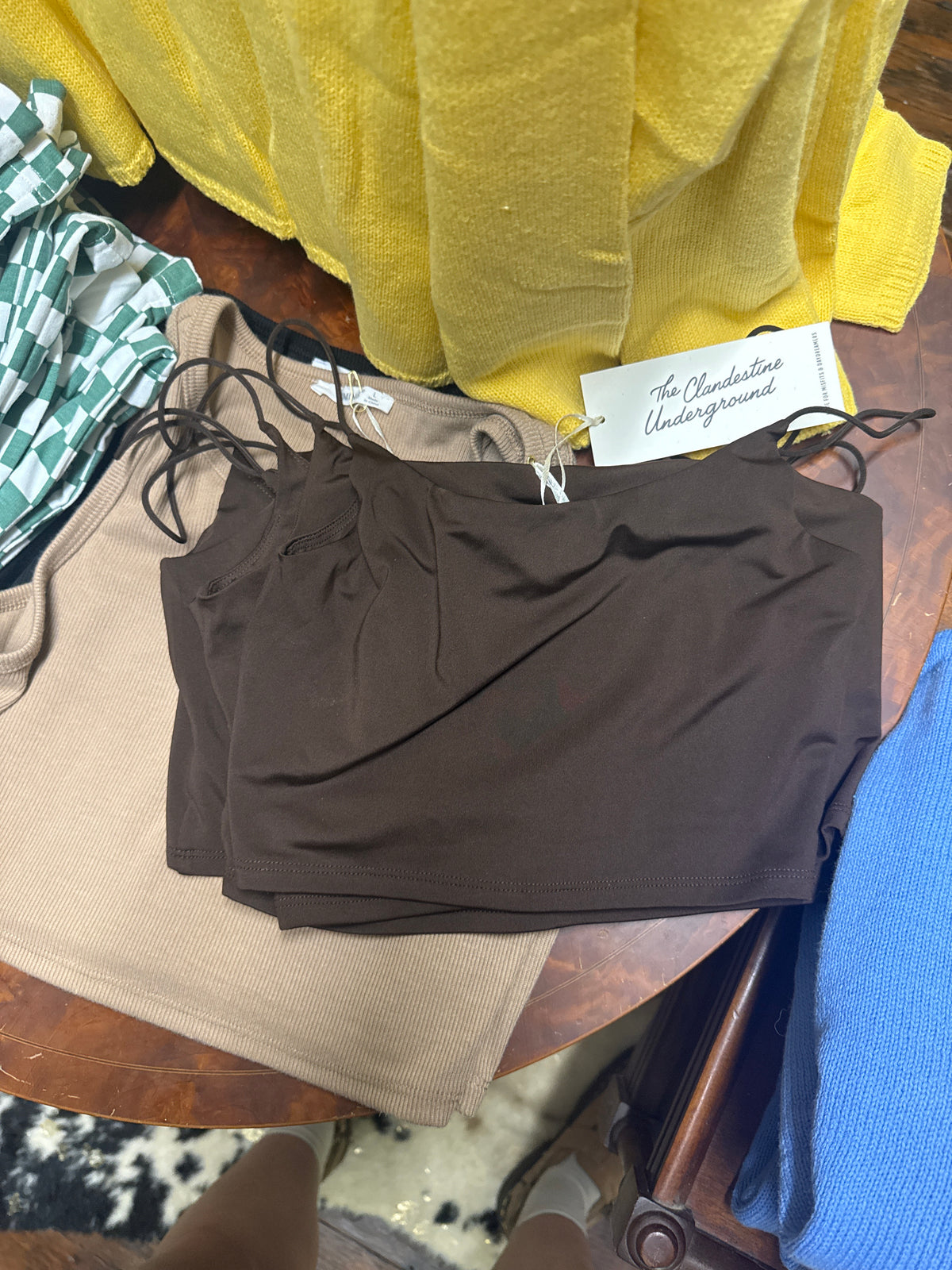 Spaghetti Strap Cropped Layering Tank