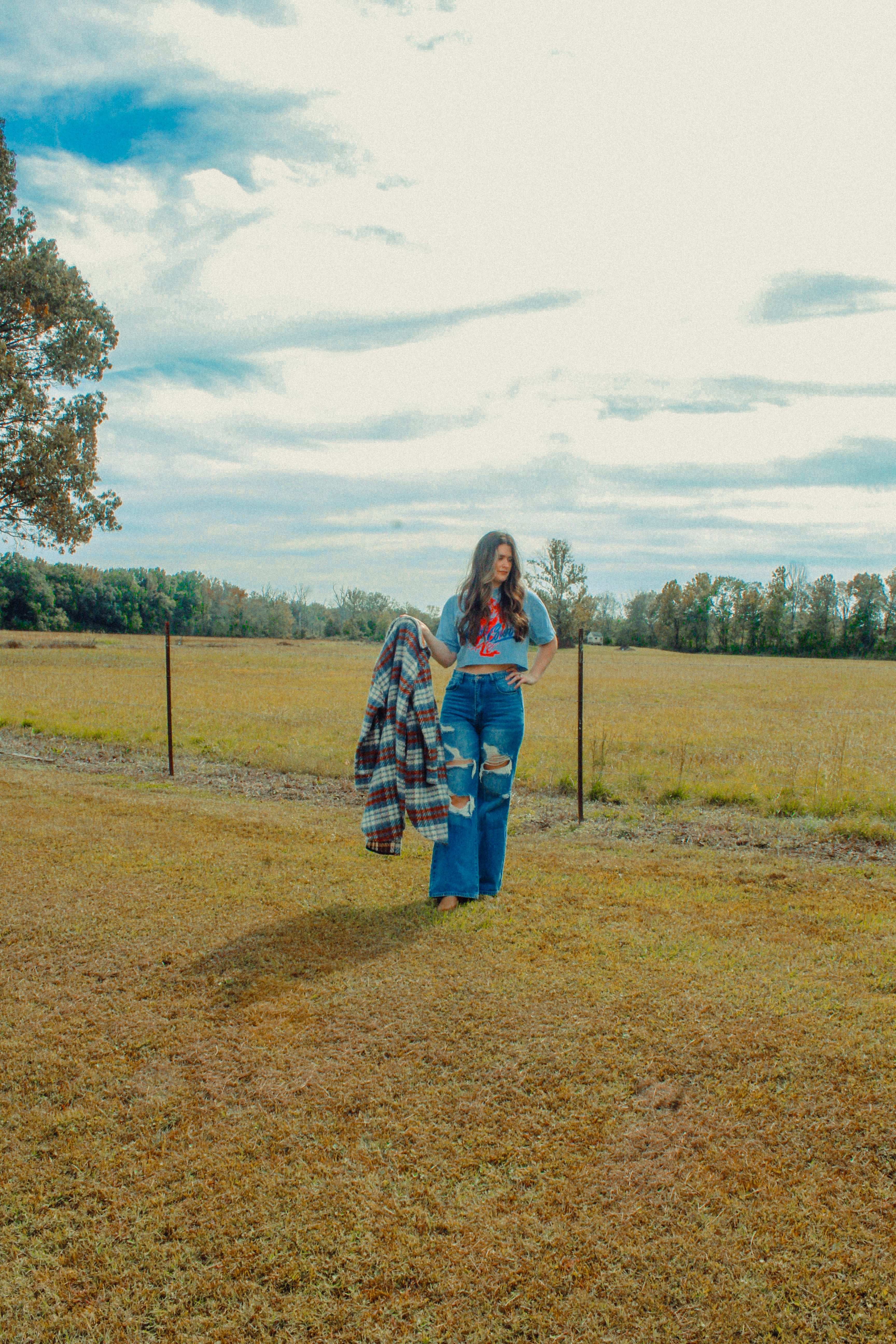 Teal Plaid Long Shirt Jacket