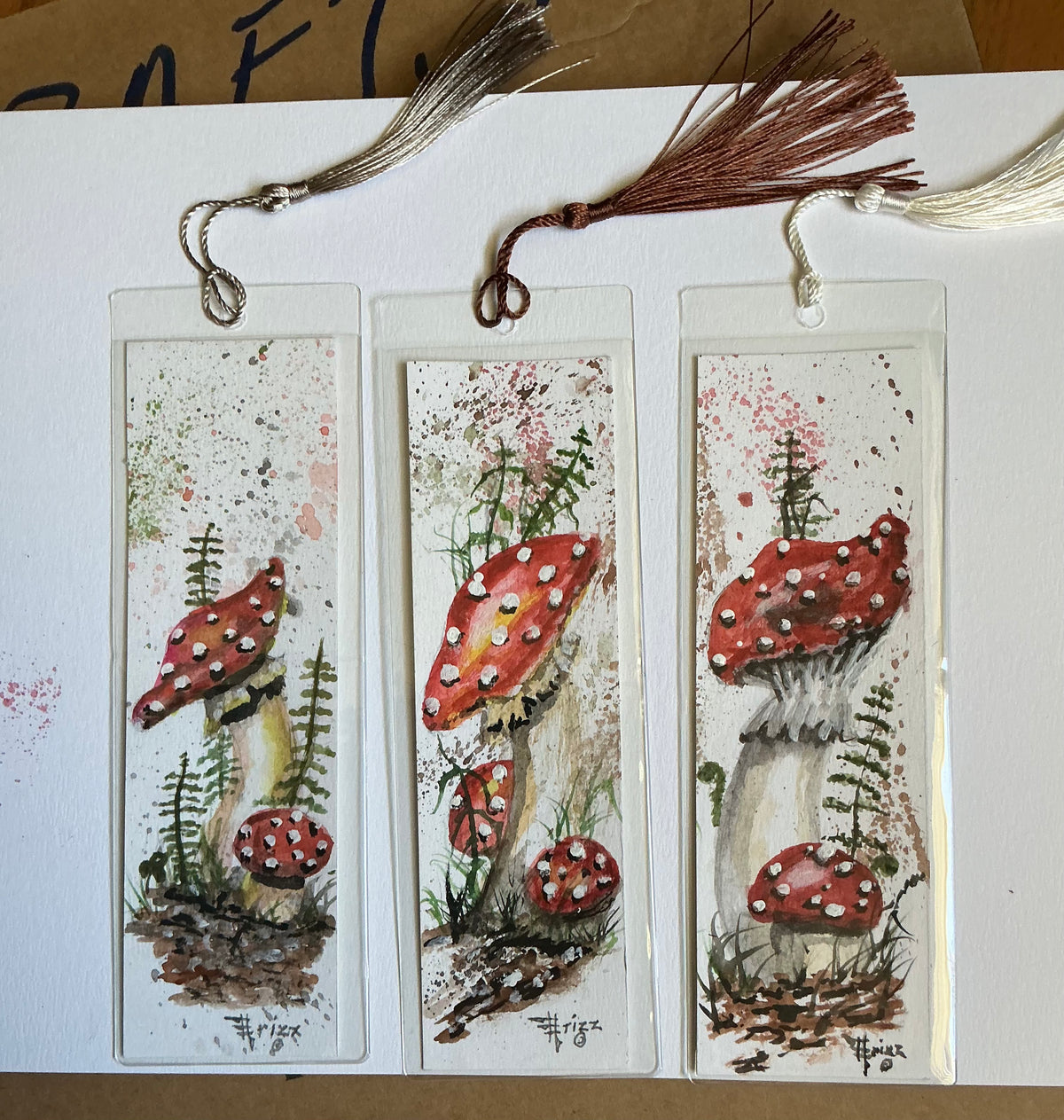 Hand-Painted Mushroom Bookmark