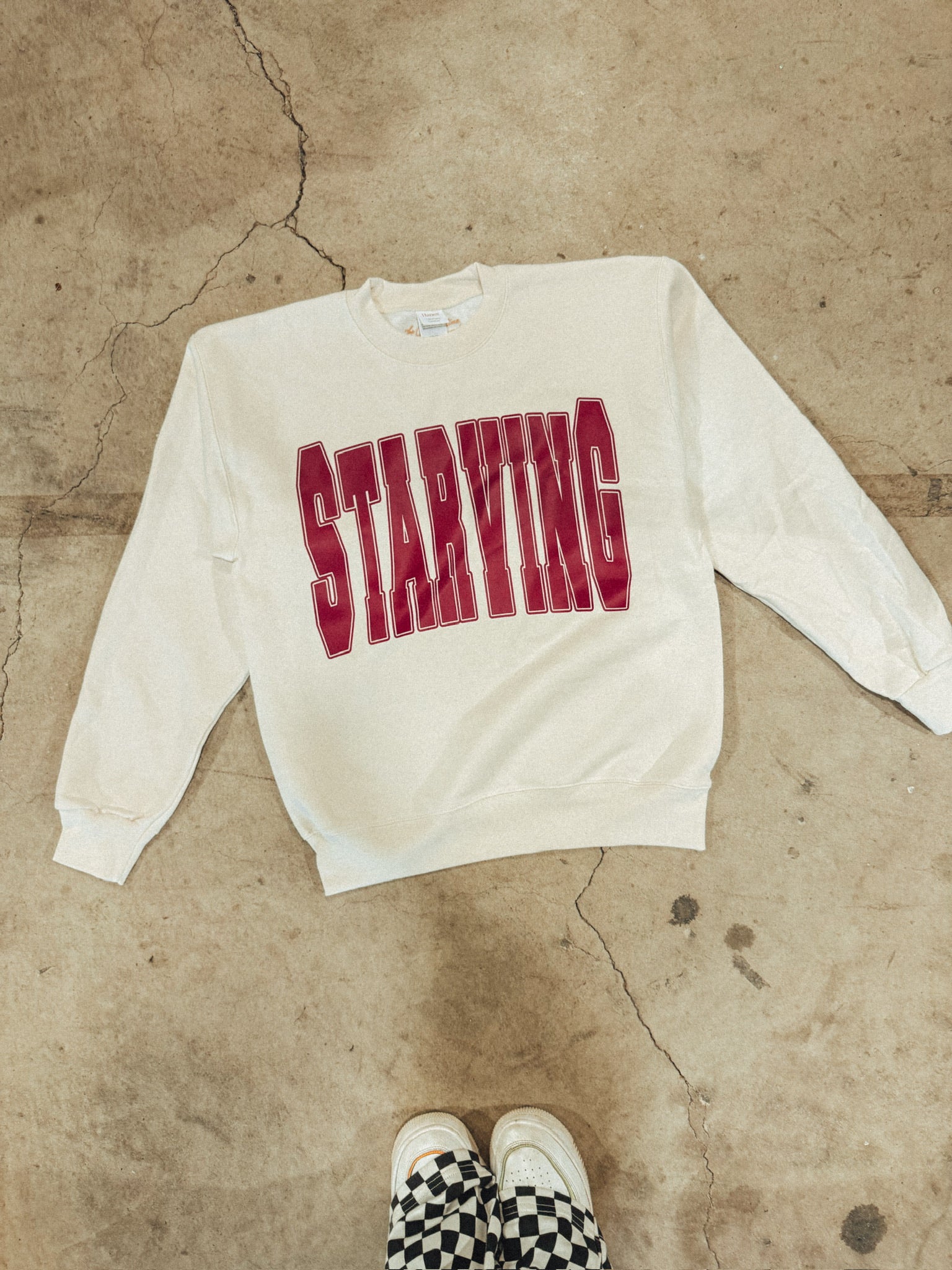 Underground Original Design: Starving Varsity 90s Boxy Cotton Sweatshirt