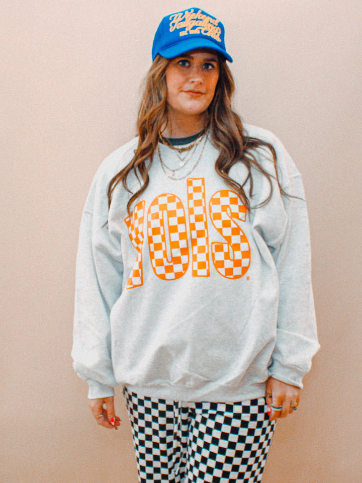 Underground Original Design: 90's Tennessee VOLS, Checkerboard Oversized 90s Sweatshirt