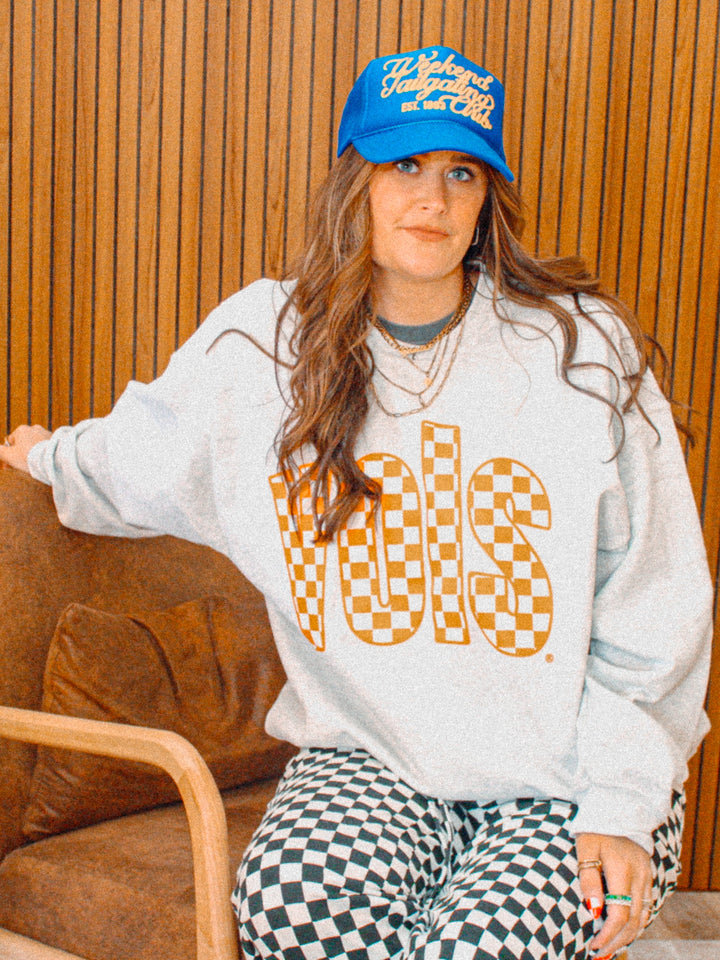 Underground Original Design: 90's Tennessee VOLS, Checkerboard Oversized 90s Sweatshirt