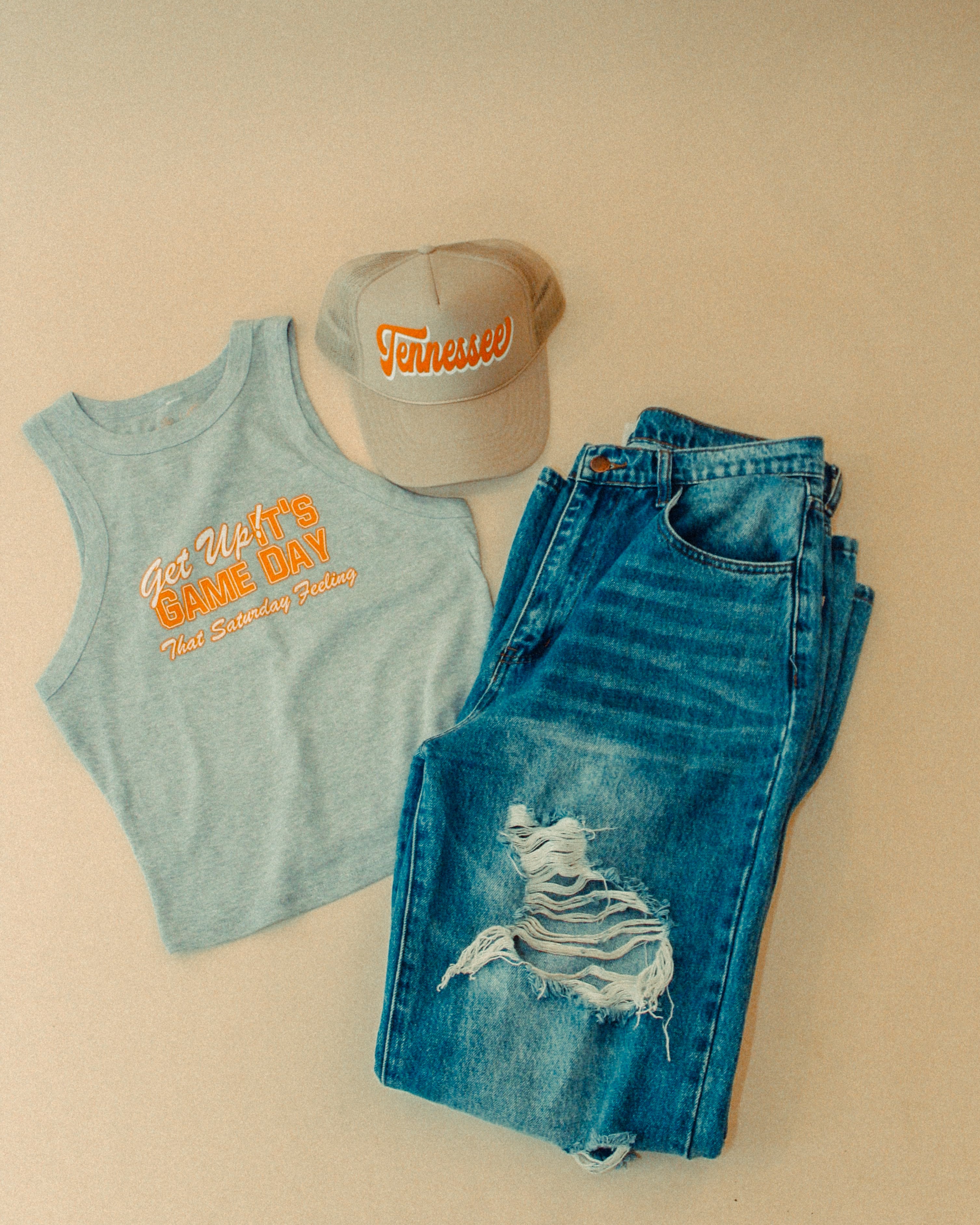 Underground Original Design: Get Up It's Game Day, Micro-Ribbed Cropped Tank