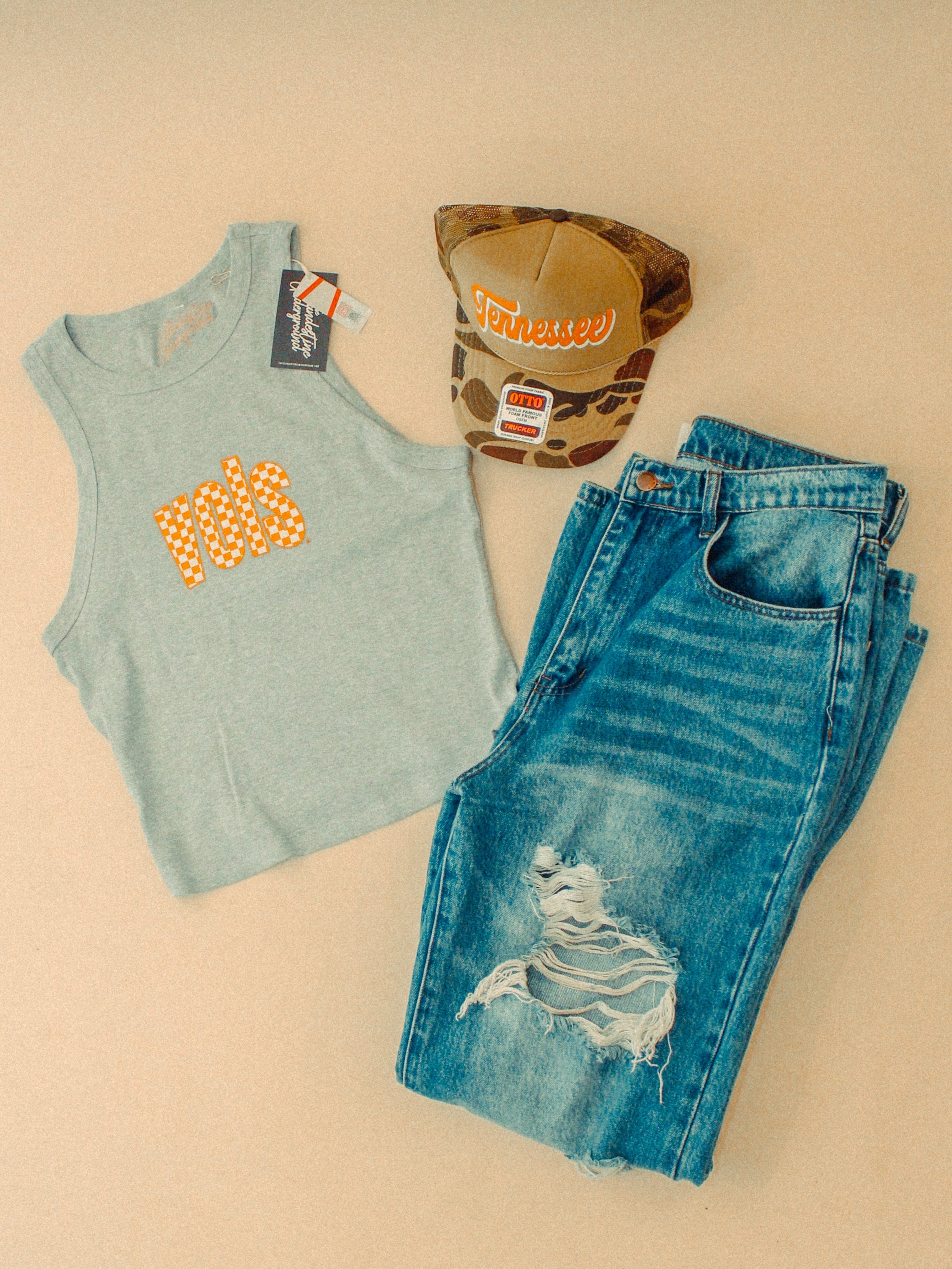 Underground Original Design: Tennessee VOLS, Checkerboard Micro-Ribbed Tank