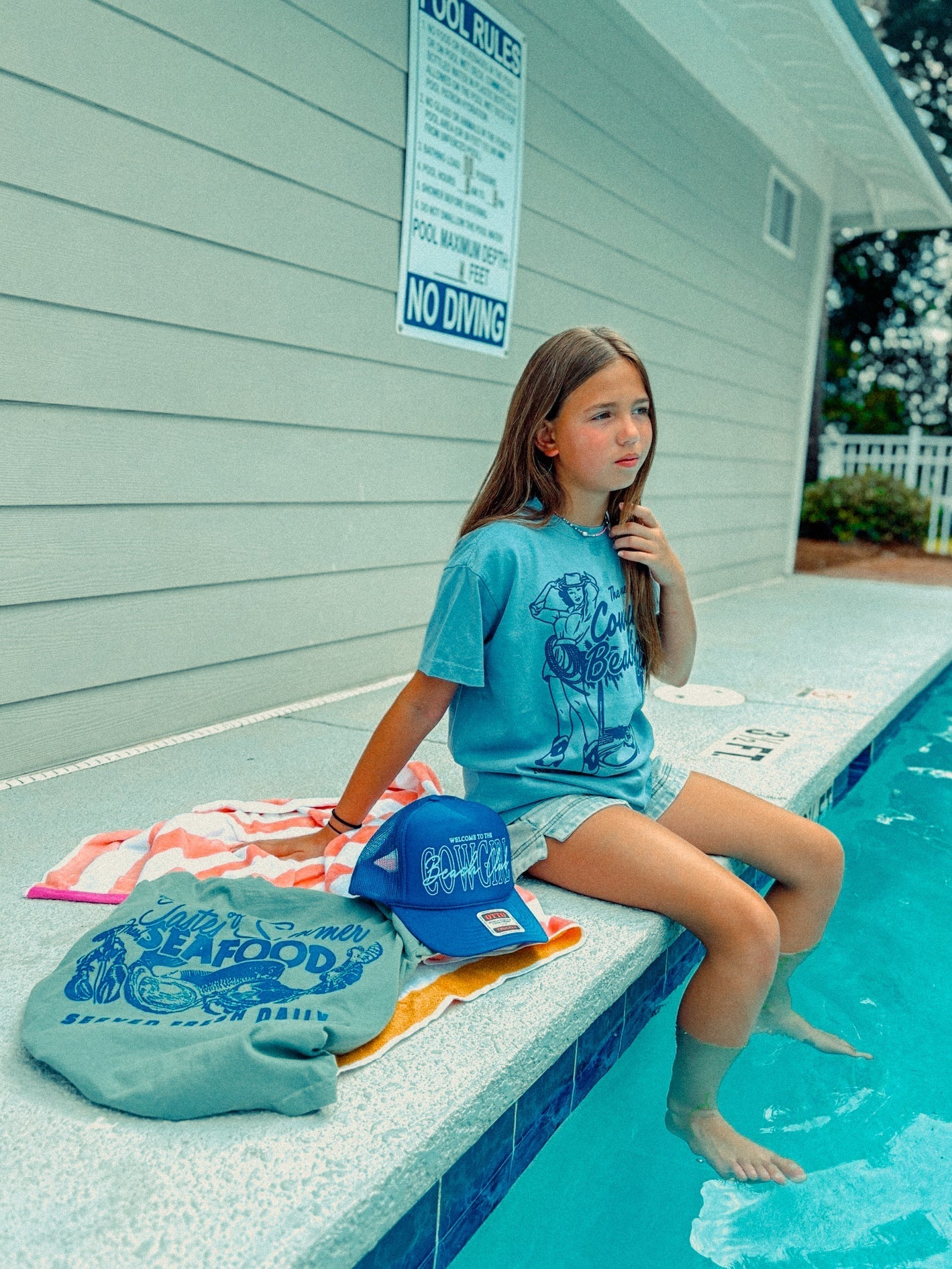 Underground Original Design: * KIDS * Cowgirl Beach Club Boxy Cotton Kids T-Shirt