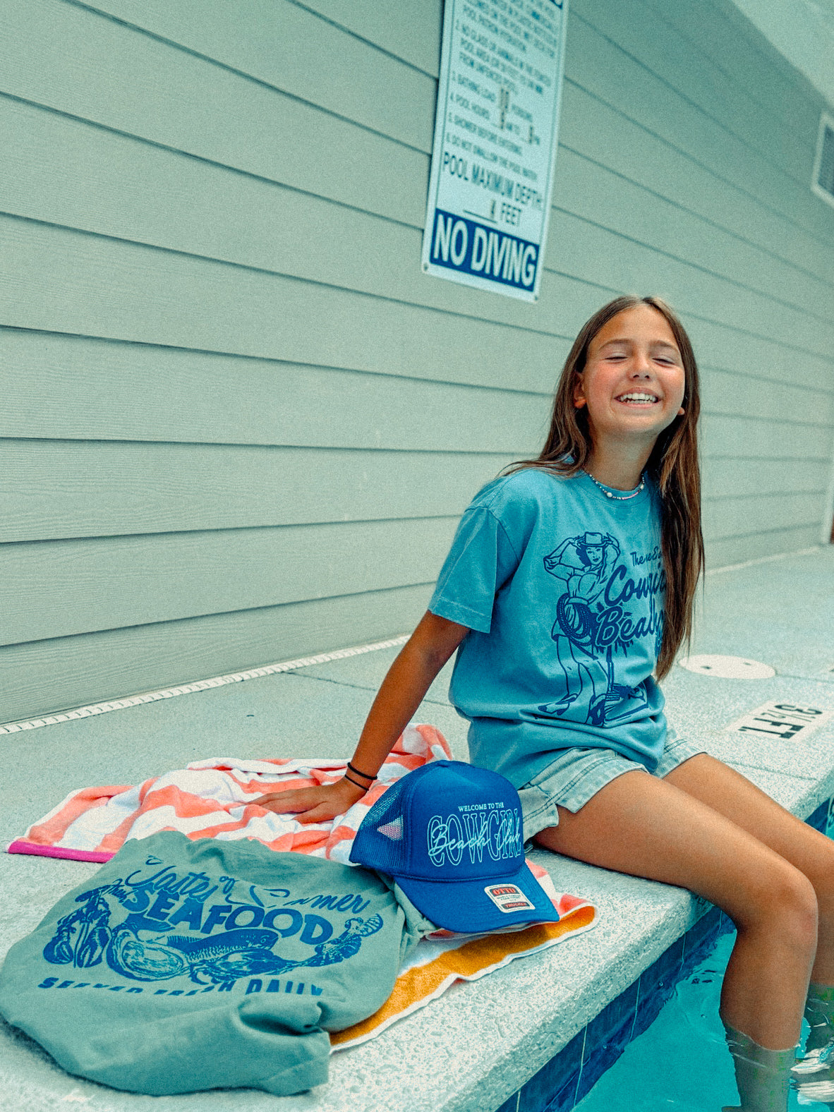 Underground Original Design: * KIDS * Cowgirl Beach Club Boxy Cotton Kids T-Shirt