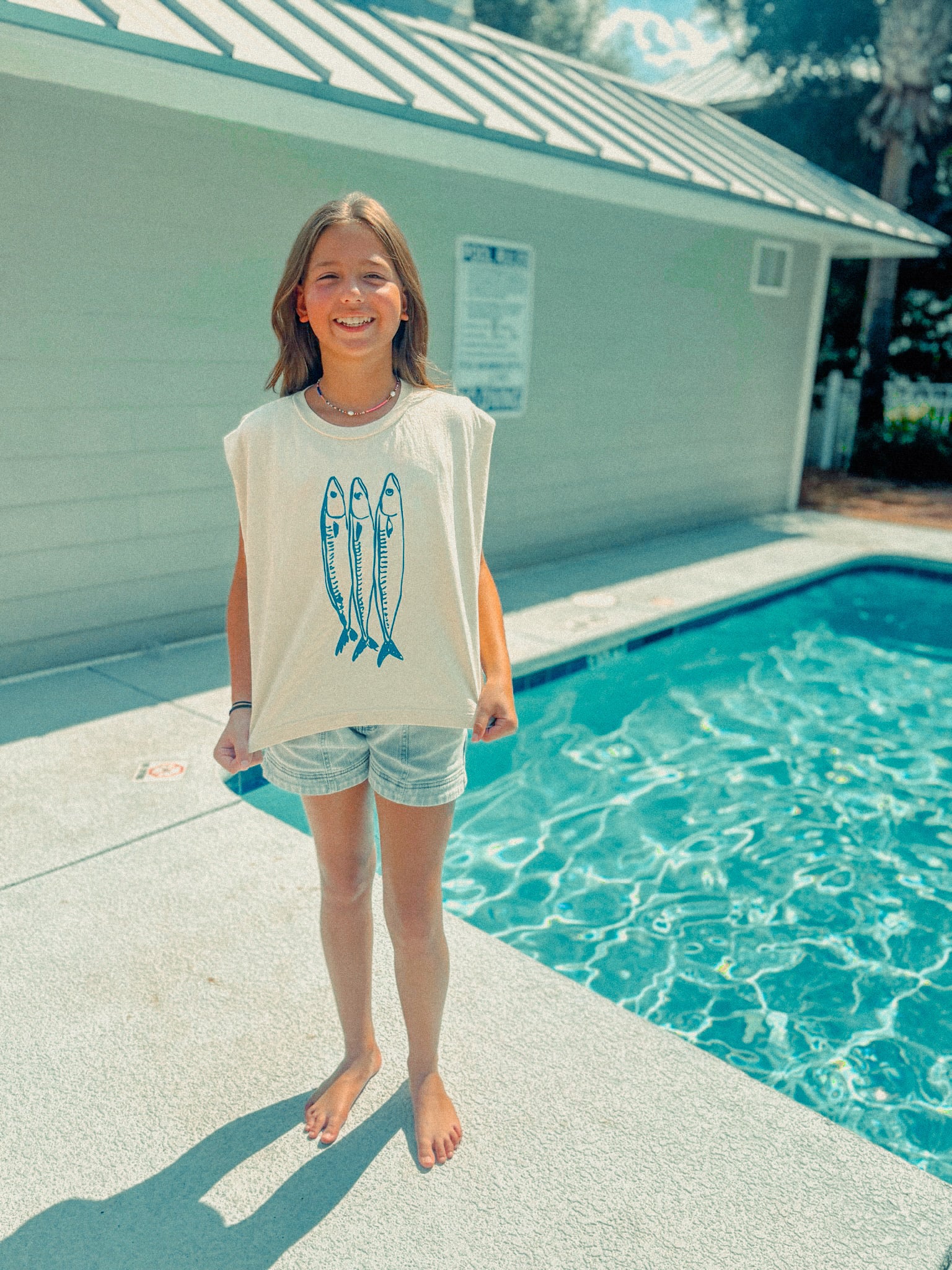 Underground Original Design: Three Little Fish Vintage Cropped Muscle Tank
