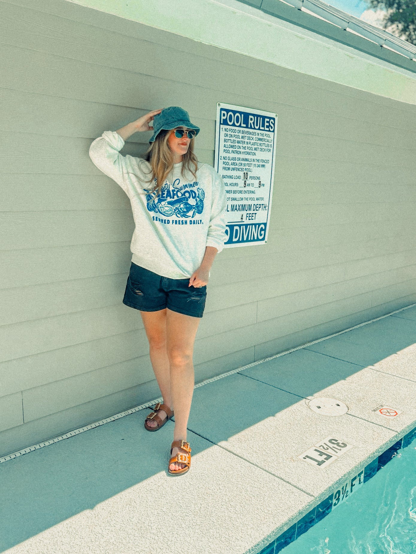 Underground Original Design: Taste of Summer, Seafood Boxy Cotton Sweatshirt